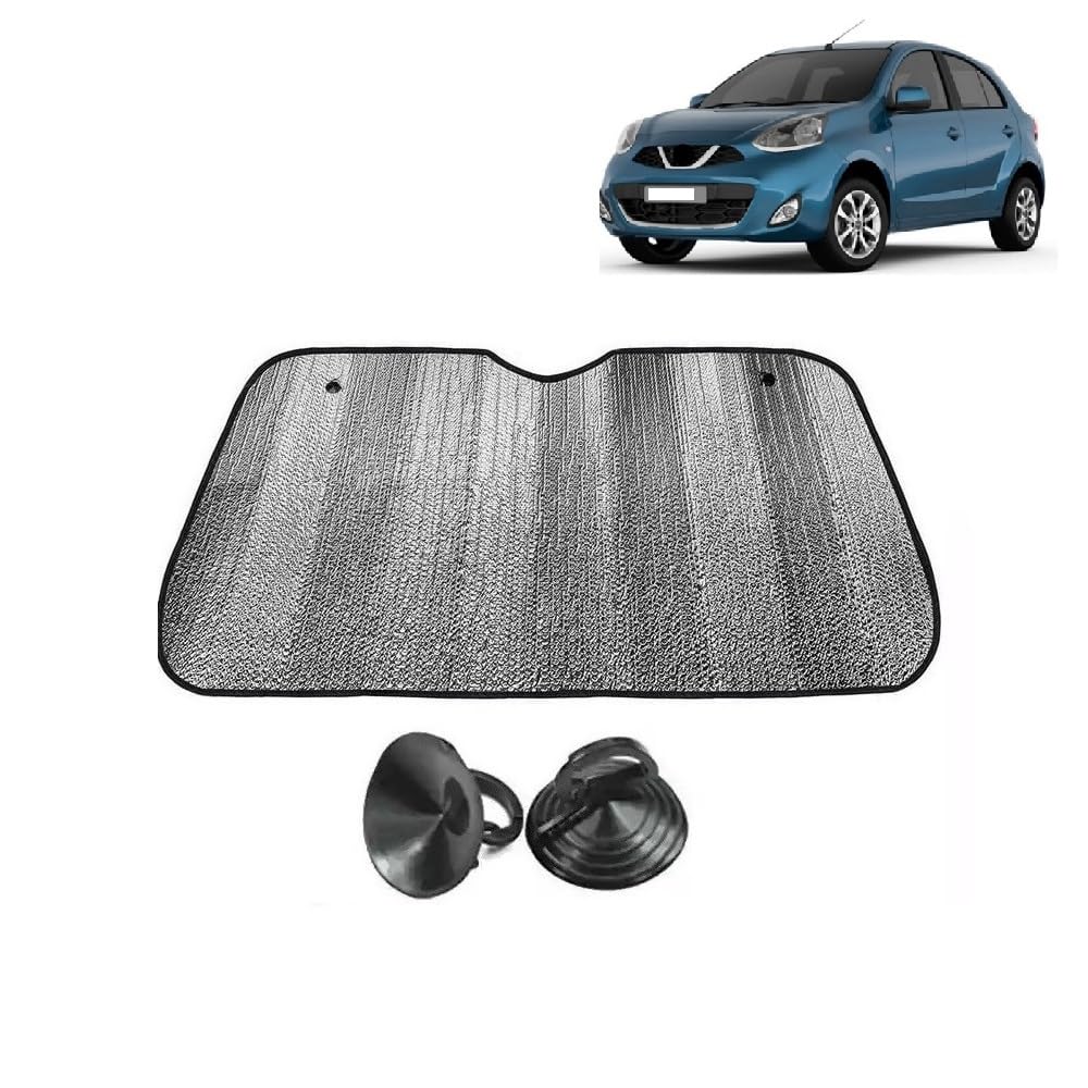 Car Windshield Sun Shade UV Rays Protector Silver Sunshade Solar Reflective suitable for Nissan Micra