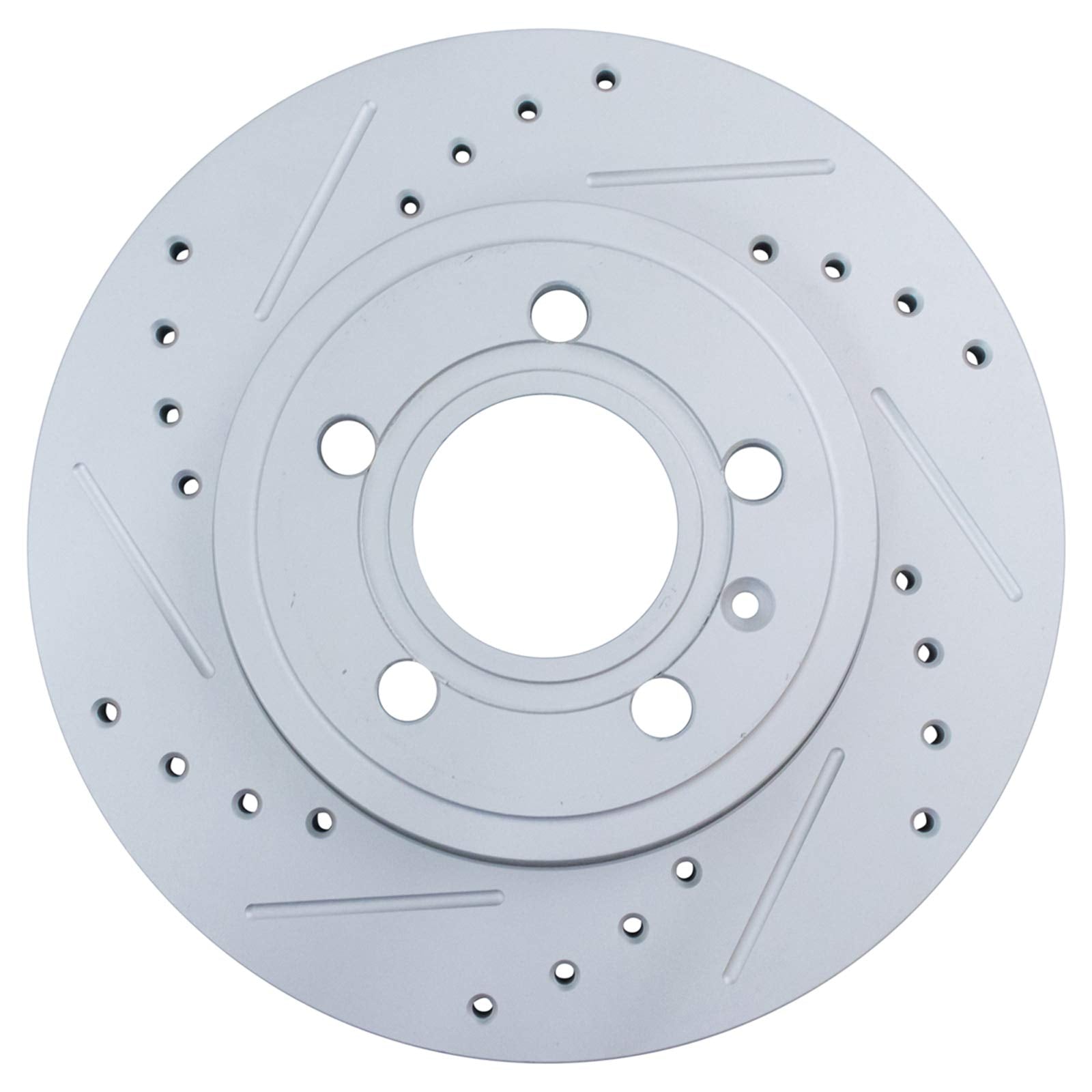 Trq Rear Performance Brake Rotors Set Premium G-Coated Cross Drilled & Slotted Compatible With 2005-2009 Audi A4 A4 Quattro