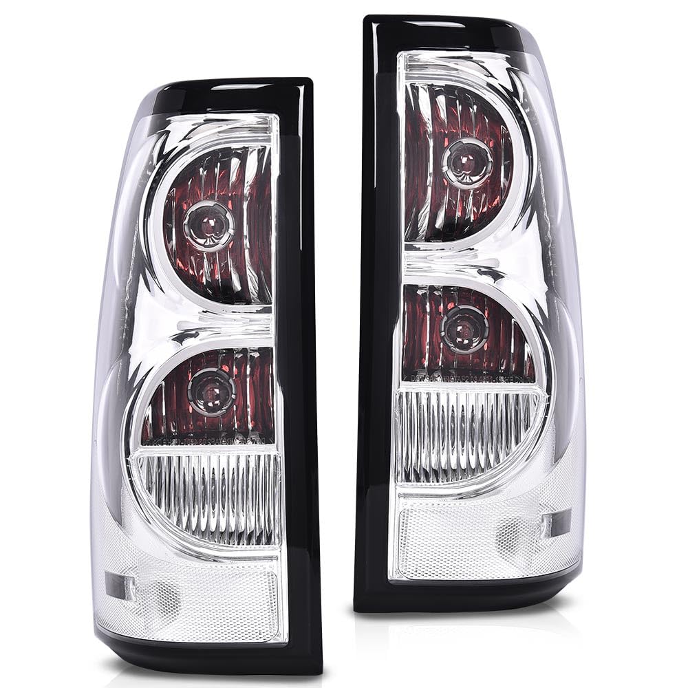 DOTCOM Tail Lights Assembly Pair Fit Chevy Silverado 1500 2500 3500 Pickup 2003-2006 w/Harness GM2800174 GM2801174 Driver Passen