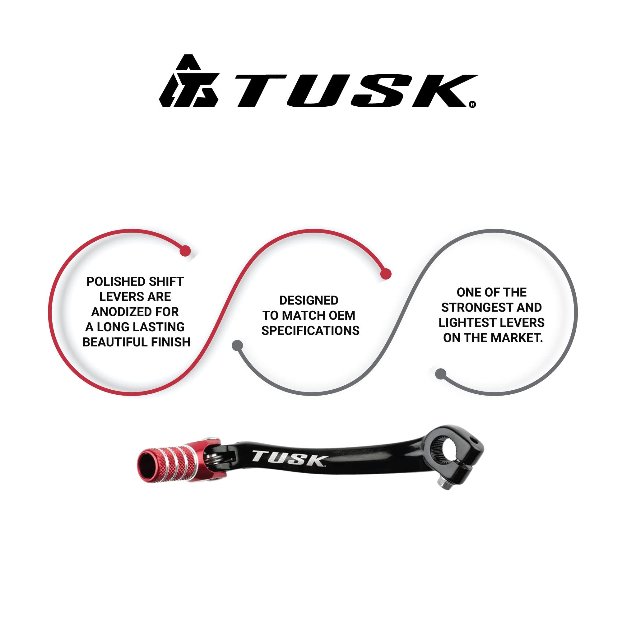 Tusk Folding Shift Lever Black/Red Tip For Honda Crf250R 2018-2022