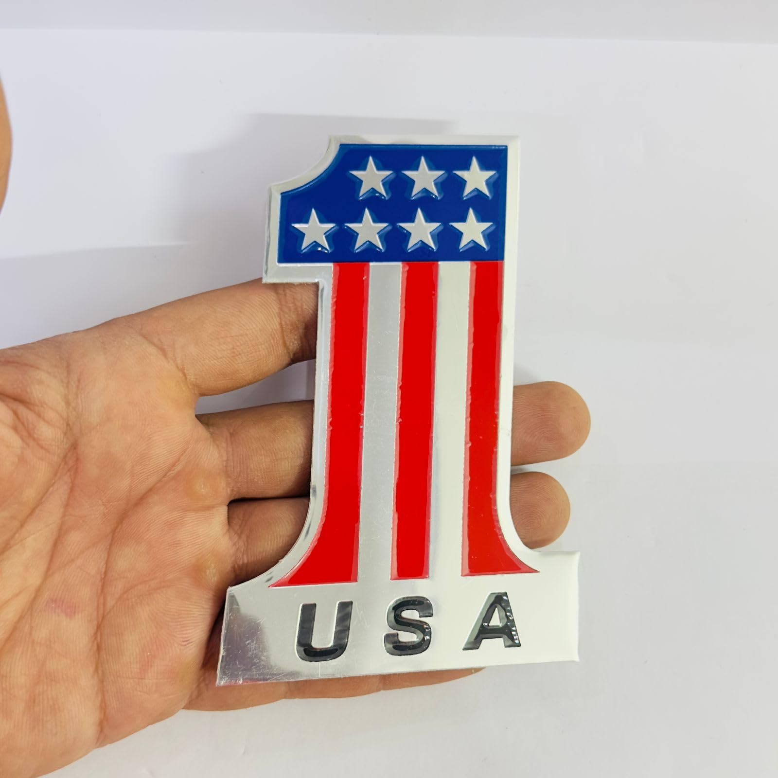 (No One Usa Flag Sticker) Car Bike Laptop Metal Logo Car Emblem & Met.Al Lo.Go For Carr 3D Badge Auto Racing Universal Sport Sti