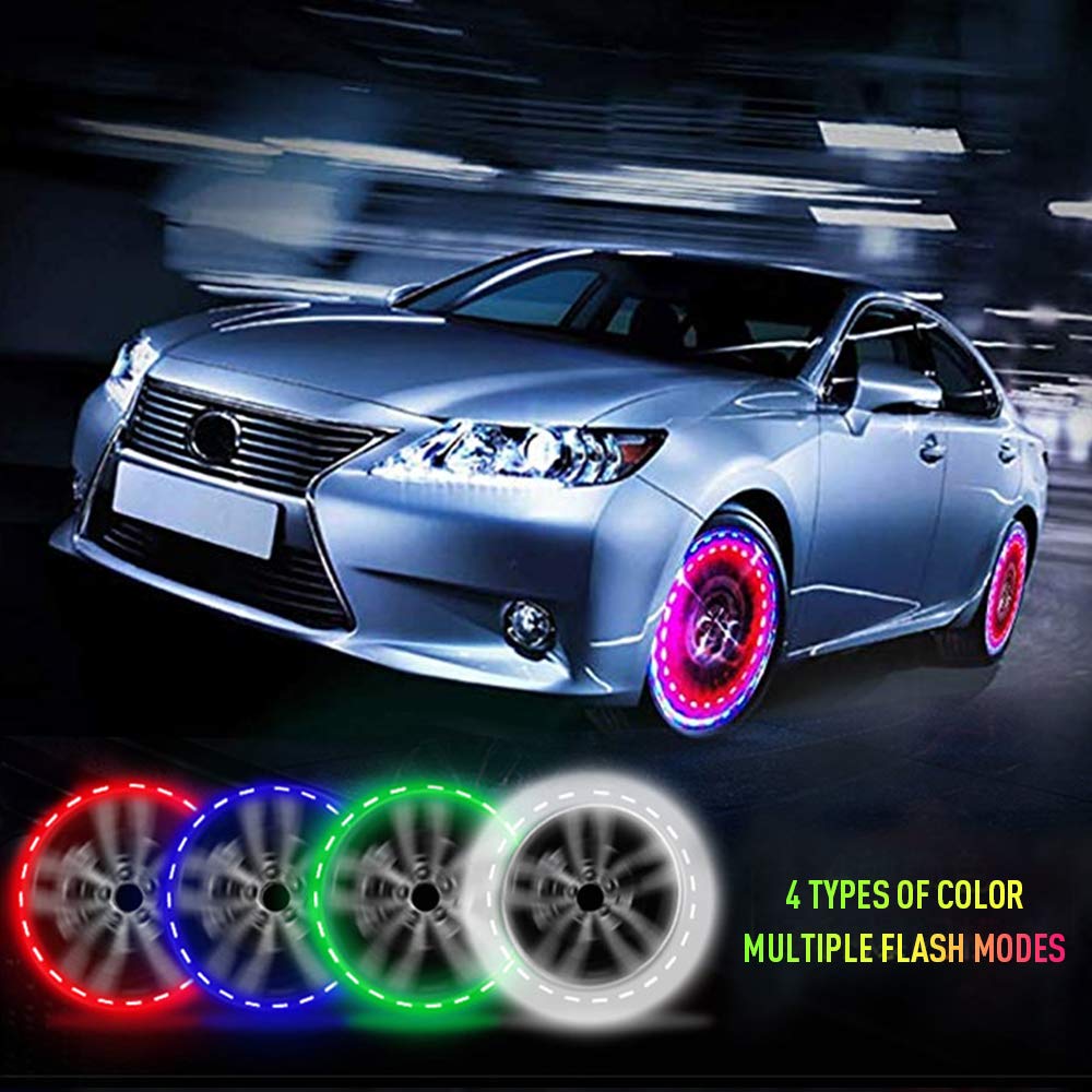 Kaidengzhe Solar Car Tire Wheel Lights Led Car Wheel Tire Air Valve Cap Light With Motion Sensors Flashing Colorful Led Gas Nozz
