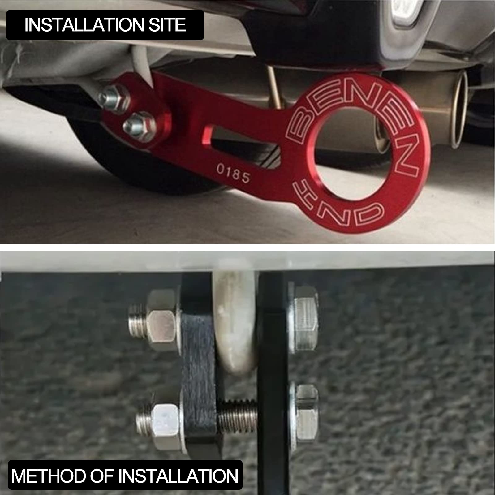 Heart Horse Aluminum Tow Hook Ring - JDM Quick Release Trailer Accessory, Red, Model sku1172