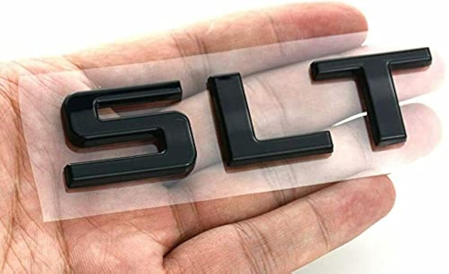Aimoll SLT Emblem Replacement for GMC Sierra/Yukon 2014-2020, Gloss Black, Durable ABS Material
