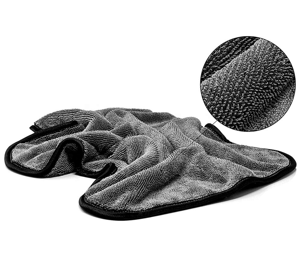 SOFTBATFY Microfiber Car Drying Towels - 16x16in, Grey, 3-Pack, Ideal for Water Removal in Shower and Bathroom
