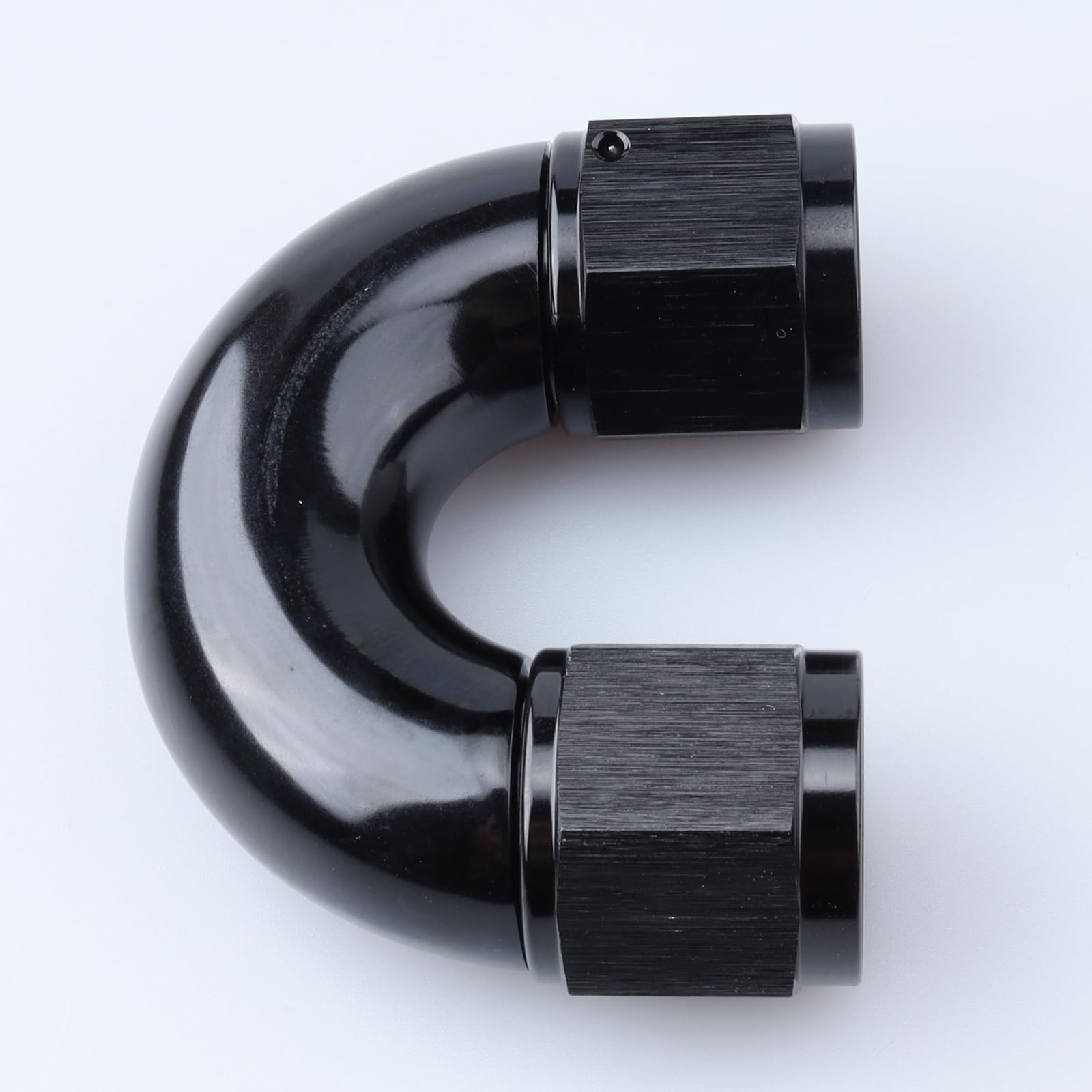 AC PERFORMANCE Aluminum 180° -10 AN Female Hose Coupler Fitting, Black, Model XCM