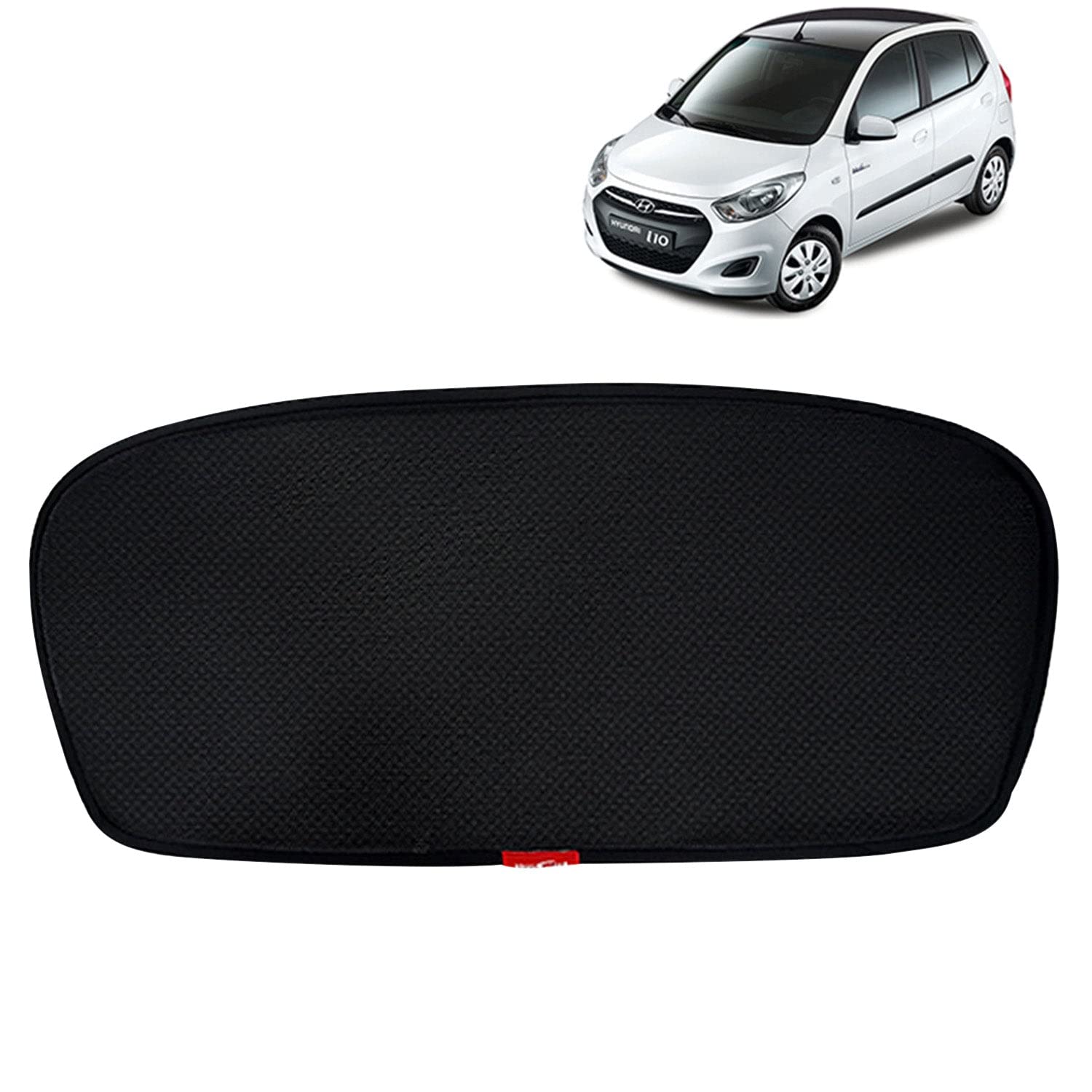 Kingsway Cotton I10 Car Sun Shade Rear Windshield Non Magnetic Fix Type Curtain for 2010 to 2013 Model, Compatible with Hyundai 