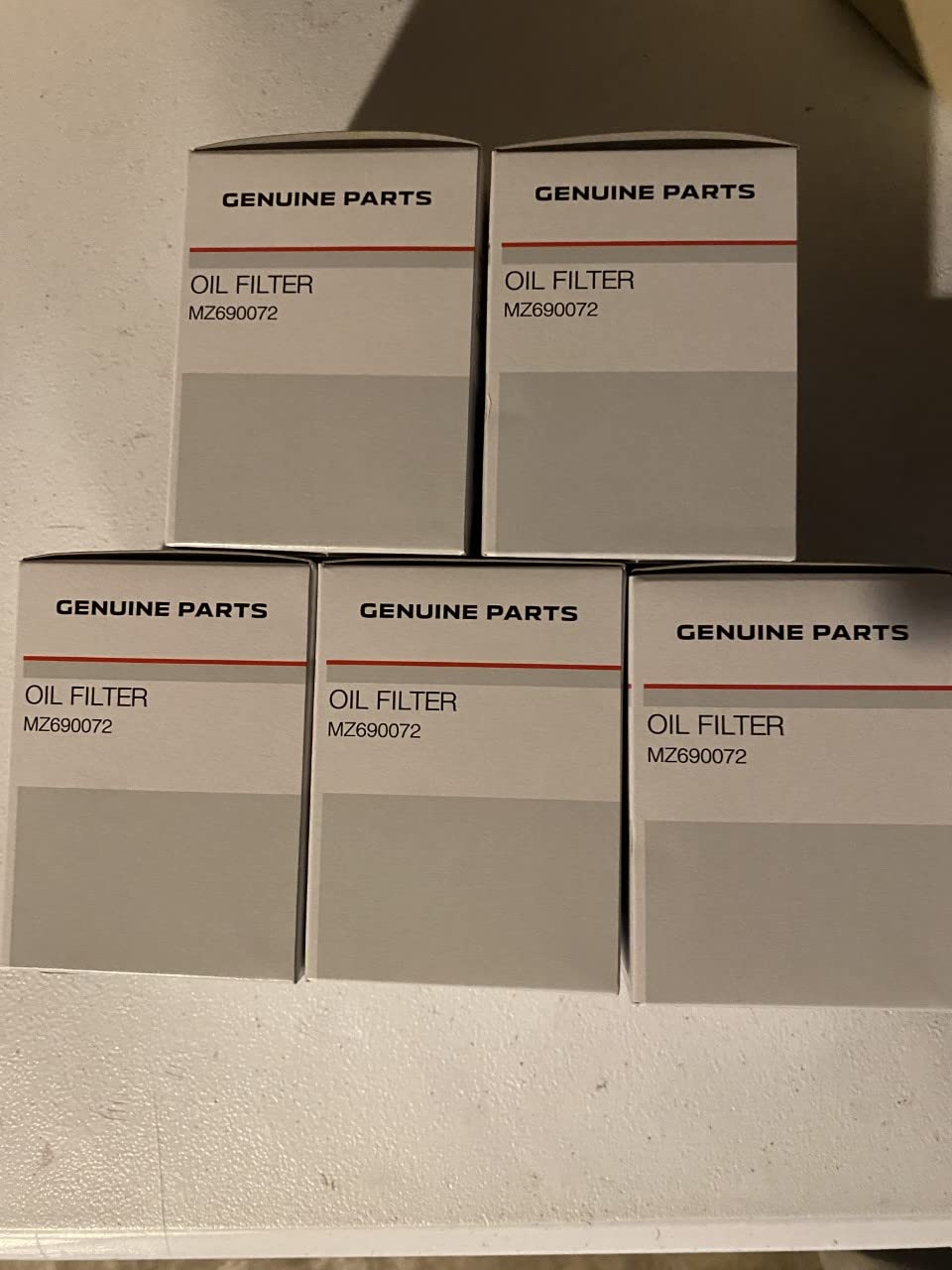Quantity Of 5 - Genuine Mitsubishi Oil Filter Mz690072 Galant 3.8L V6 2004-2012, Galant 2.4L 1999-2003, Eclipse 2.4L 2000-2005, 