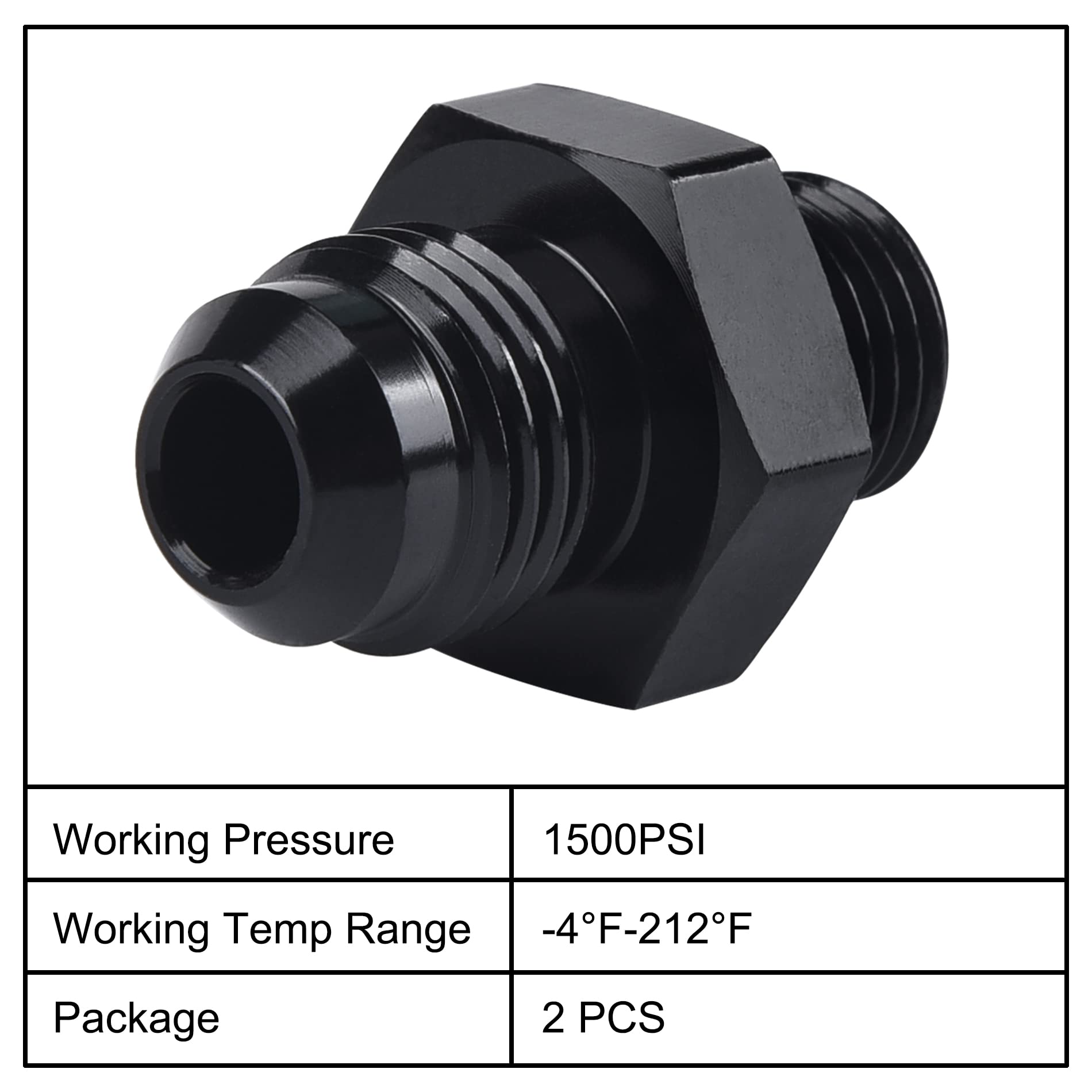 Evil Energy 6An Male Flare To M12 X 1.25Mm Male Metric Fitting Adapter Aluminium Alloy 2Pcs