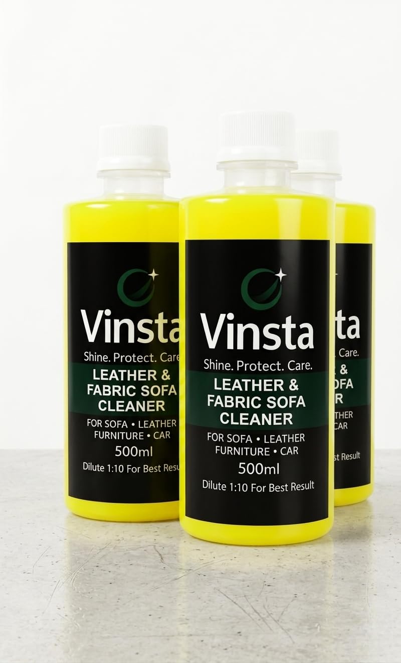 Vinsta Leather & Fabric Sofa Cleaner 500Ml | MultiSurface Cleaning Solution For Sofa, Car Seats & Furniture | Deep Cleaning & S