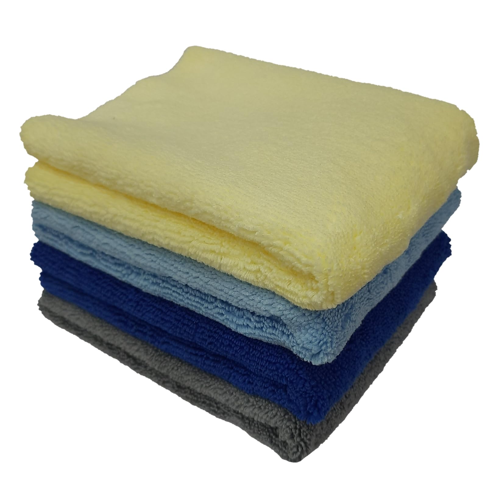 SOBBY Edgeless Microfiber Detailing and Polishing Cloth (16 in x 16 in, 400 GSM, Pack of 4, Multicolor)