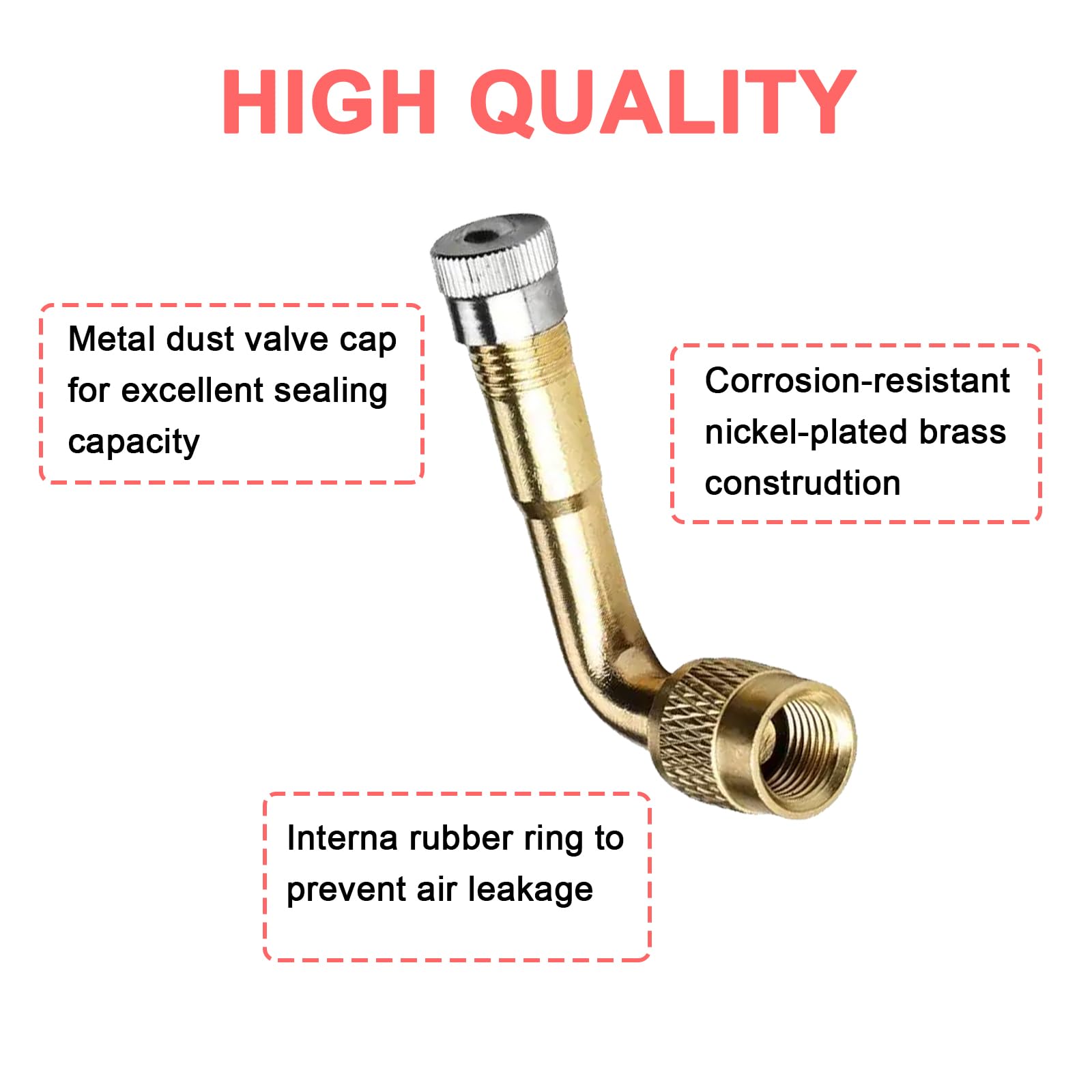 Yienakfun Metal Valve Stem Extenders 45 Degree 90 Degree 135 Degree Universal Valve Stem Extensions For Dual Wheels Passenger Ca