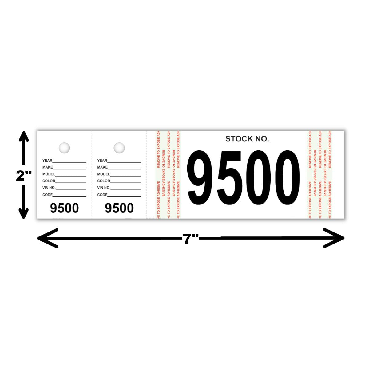 Versa-Tags Genuine Vehicle Stock Number Tags (9500-9999)