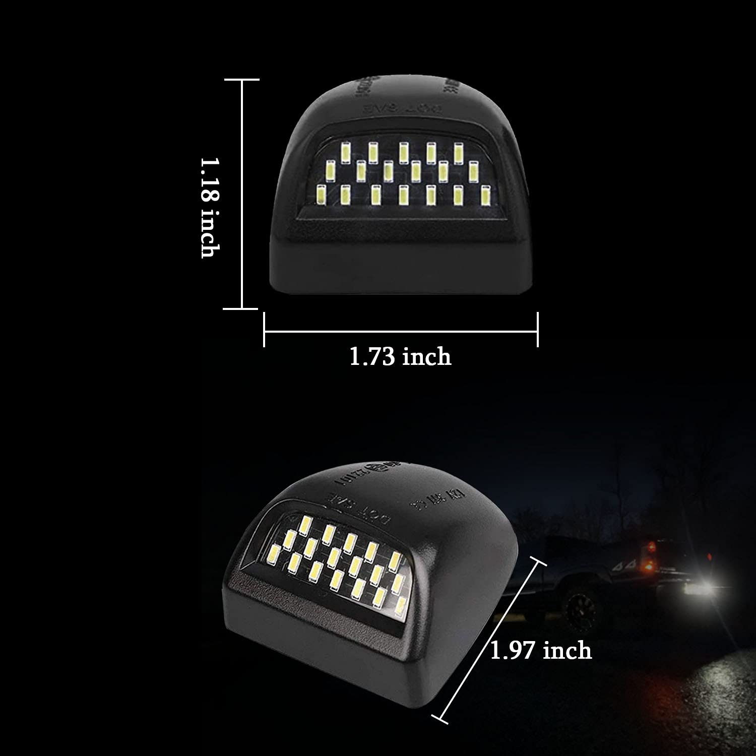 Xtauto Led License Plate Lights Lamp Super Bright Assembly Replacement For Cadillac Escalade Chevy Silverado 1500 2500 3500 Subu