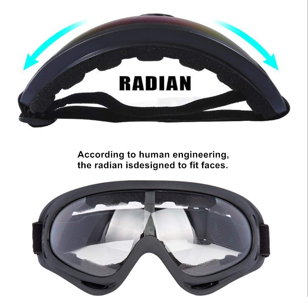 Ljdj Motorcycle Goggles,2 Pack Dirt Bike Atv Motocross Anti-Uv Adjustable Riding Offroad Protective With 2 Pack Neck Breathable