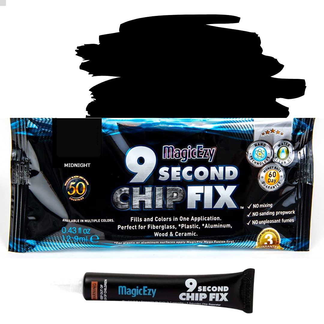 MagicEzy 9 Second Chip Fix (Midnight) Marine Fiberglass Repair Filler - Boat Gelcoat Repair - Lifetime Durability