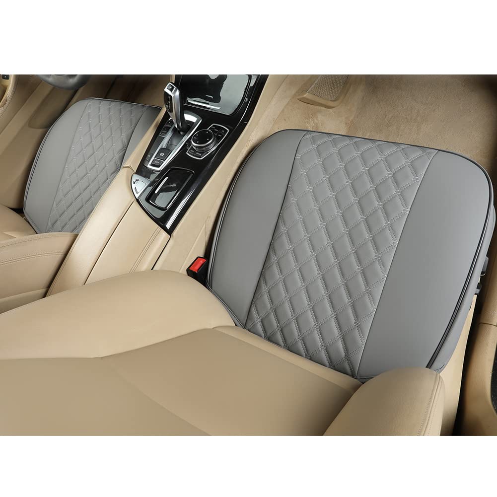 Black Panther 1 Pair Pu Car Seat Covers, Front Seat Protectors Compatible With 95% Vehicles,Diamond Pattern Embroidery,Anti-Slip