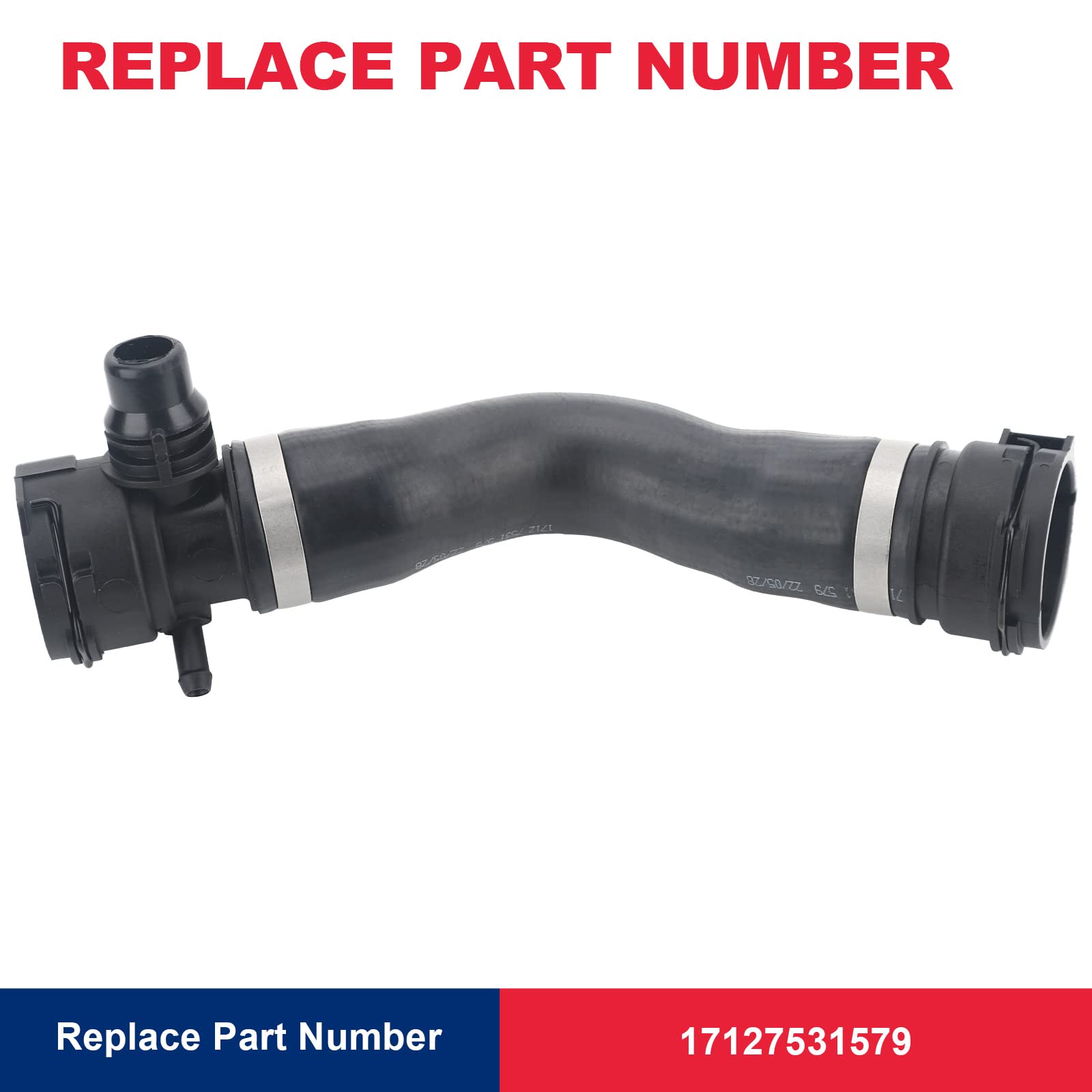Engine Upper Radiator Coolant Water Hose Pipe Compatible With Bmw E82 E88 E92 E91 E90 Z4 128I 323I 325I 328I 330I Replace 171275