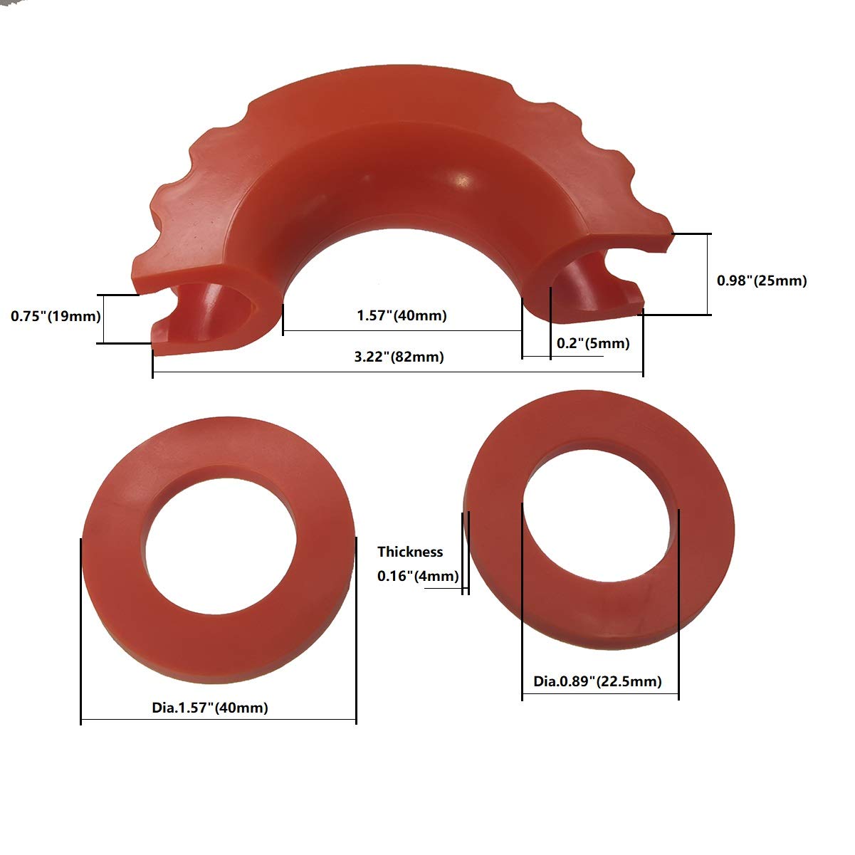 Pack Of 2 D-Ring Shackle Isolators With 4 Pieces Washer For 0.75 Inch Shackle Gear Design D-Ring Isolators Fits Standard 3/4'' S