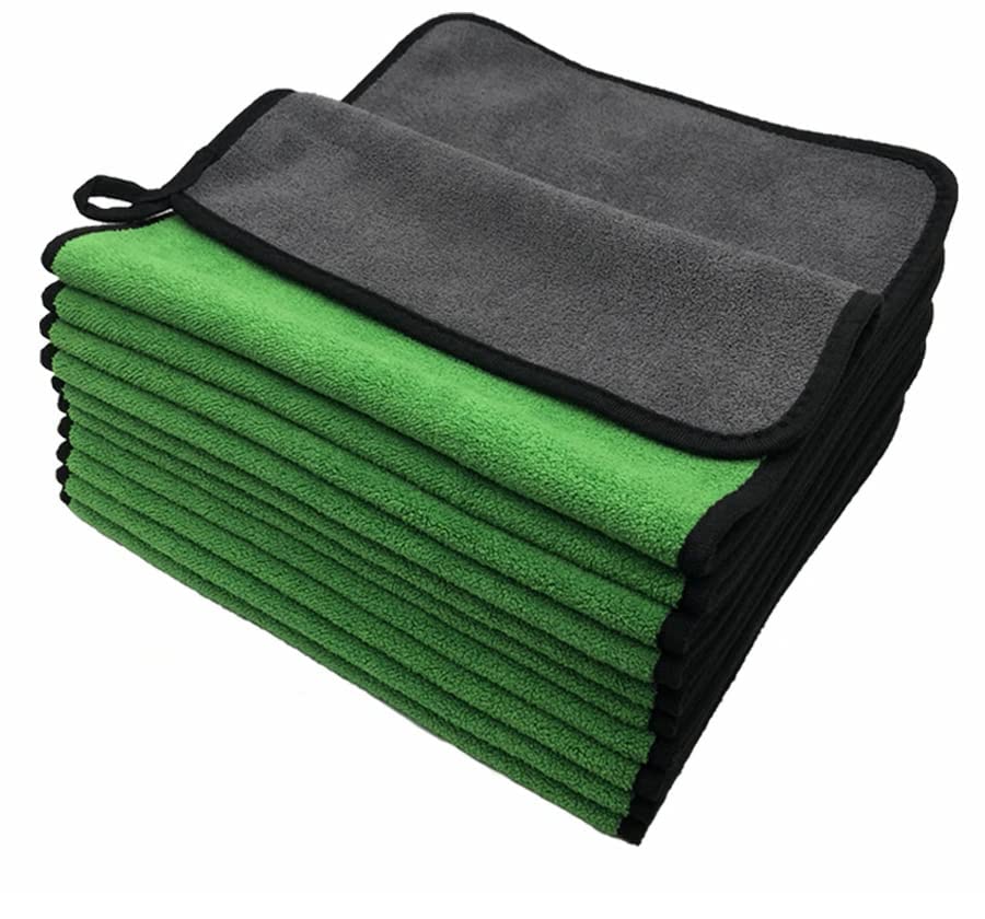 Auto Hub Heavy Microfiber Cloth 500 GSM (Size 60cm x 40cm)/Pack of 6,for Car Cleaning and Detailing, Double Sided, Extra Thick P