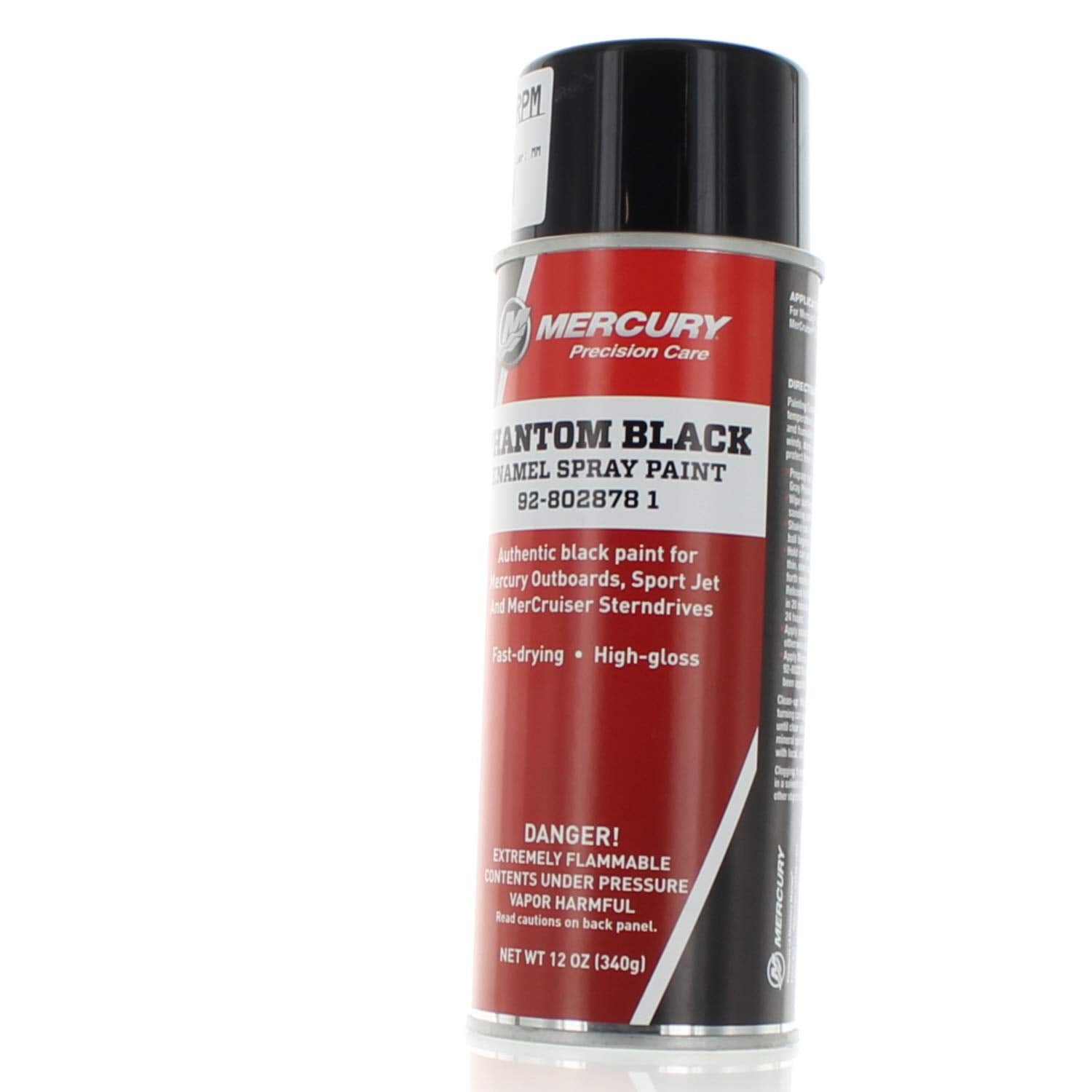 MERCURY Spray Paint - Phantom Black, 12 Ounce Can, High-Quality Finish