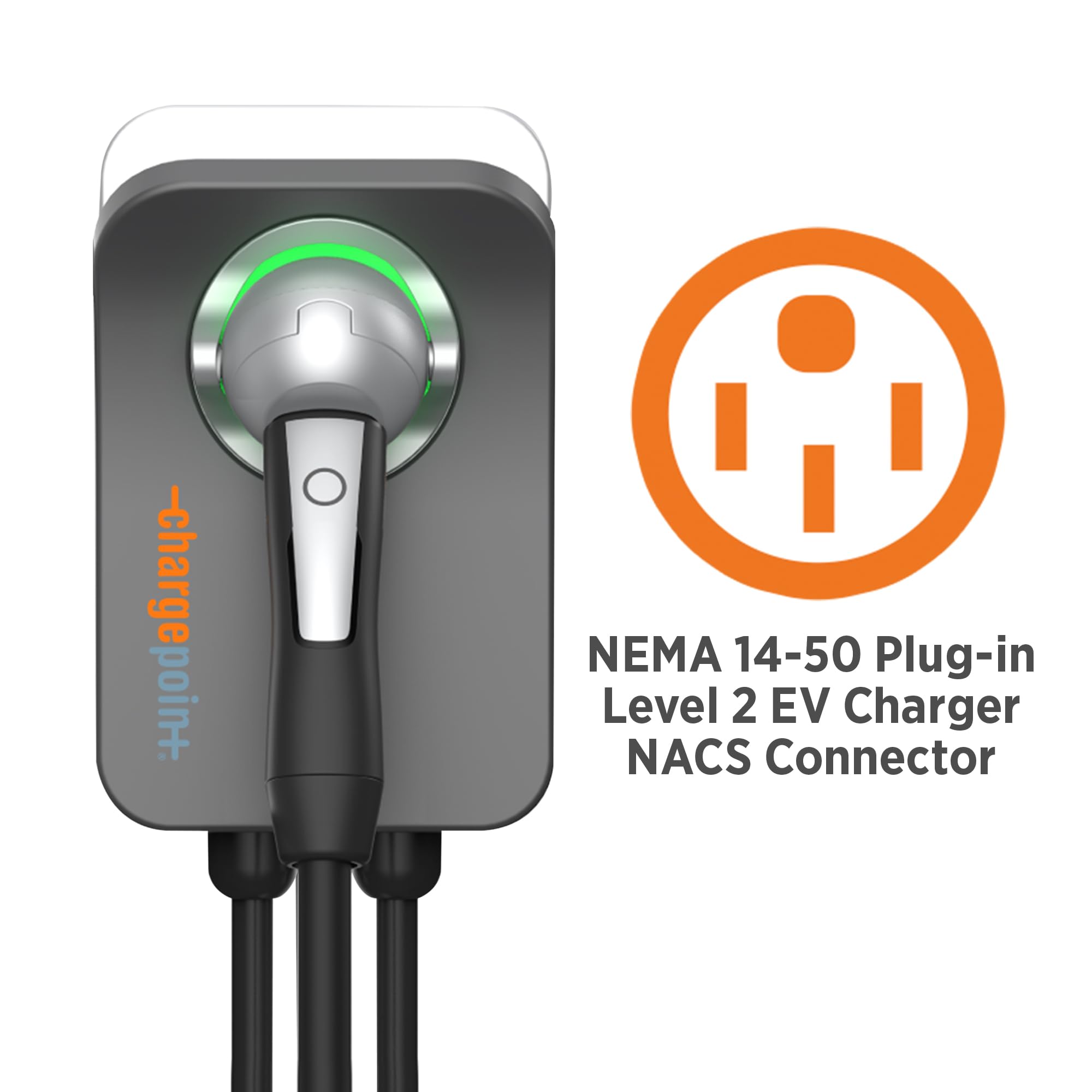 Chargepoint Homeflex Level 2 Ev Charger Nacs, Nema 14-50 Electric Car Charger Compatible With Tesla