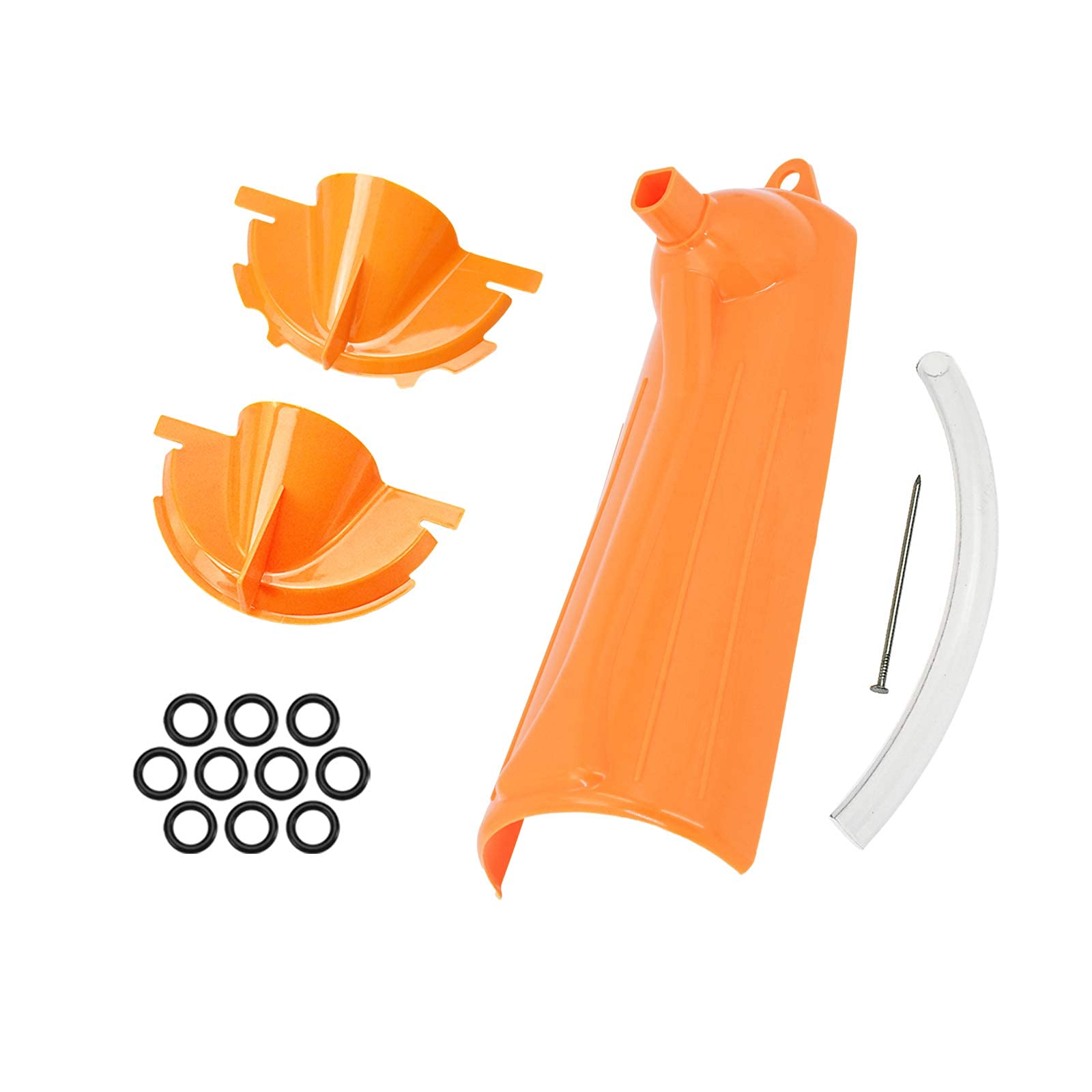 HDBUBALUS Primary Case Oil Fill Funnels Oil Filter Funnel Set with 10 Pack Primary Drain Plugs Compatible with Harley Orange