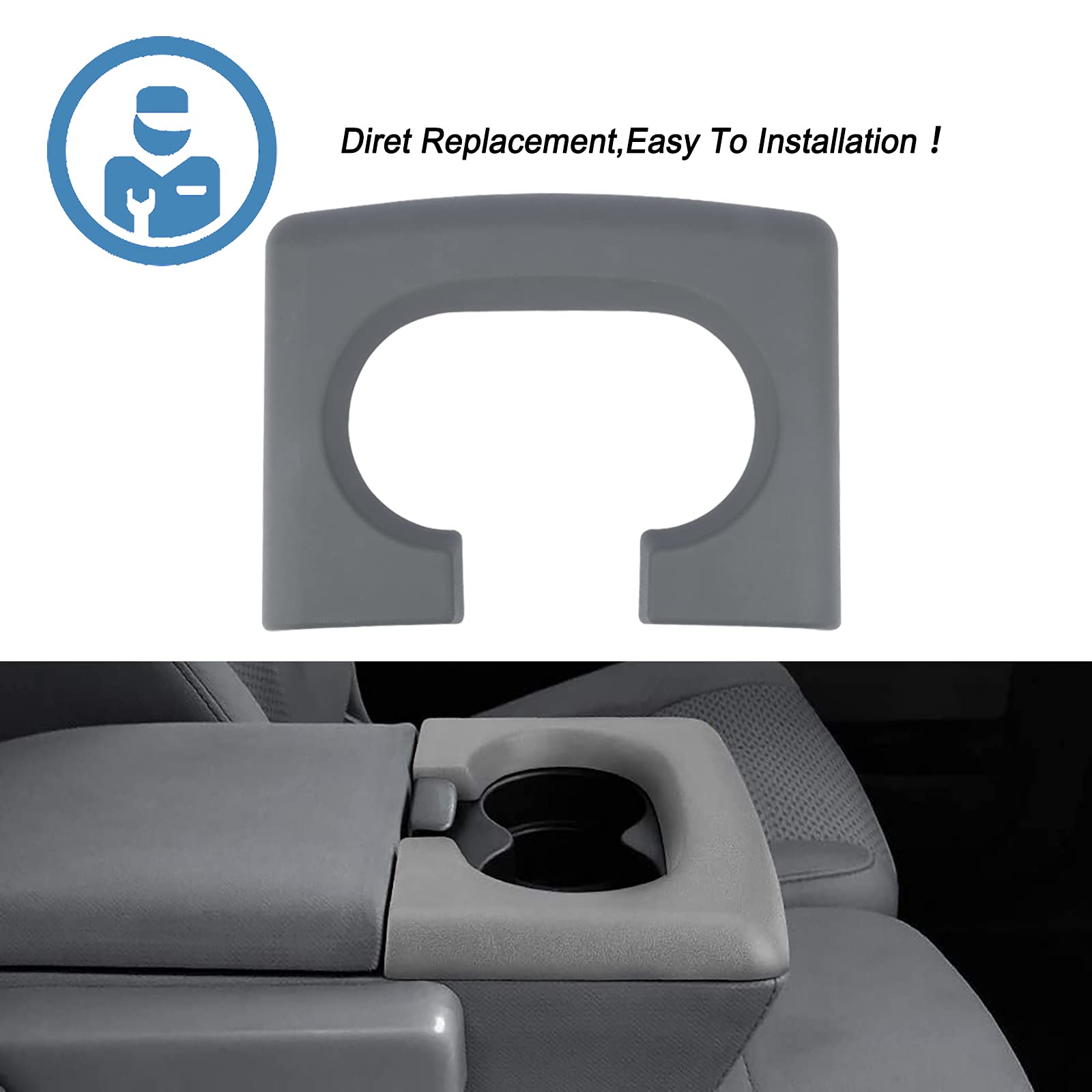 ONER AUTO PARTS Center Console Cup Holder Replacement Pad, Bench Seat Center Console Cupholder Armrest Pad,Include 2pcs Coasters