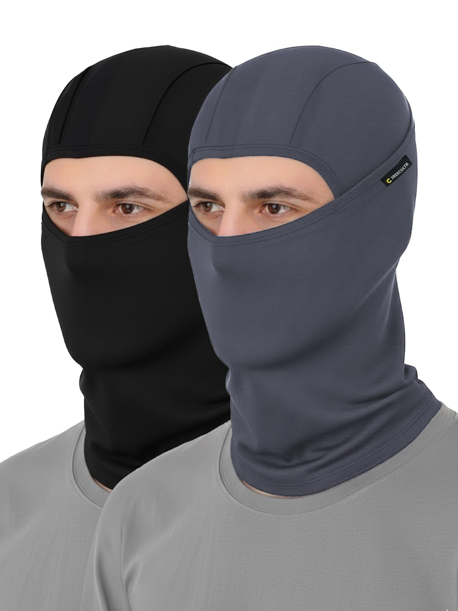 Freecultr Full Face Helmet Mask For Bikers Balaclava For Men Black & Charcoal Masks For Bike Riding, Uv Protected Biker Accessor