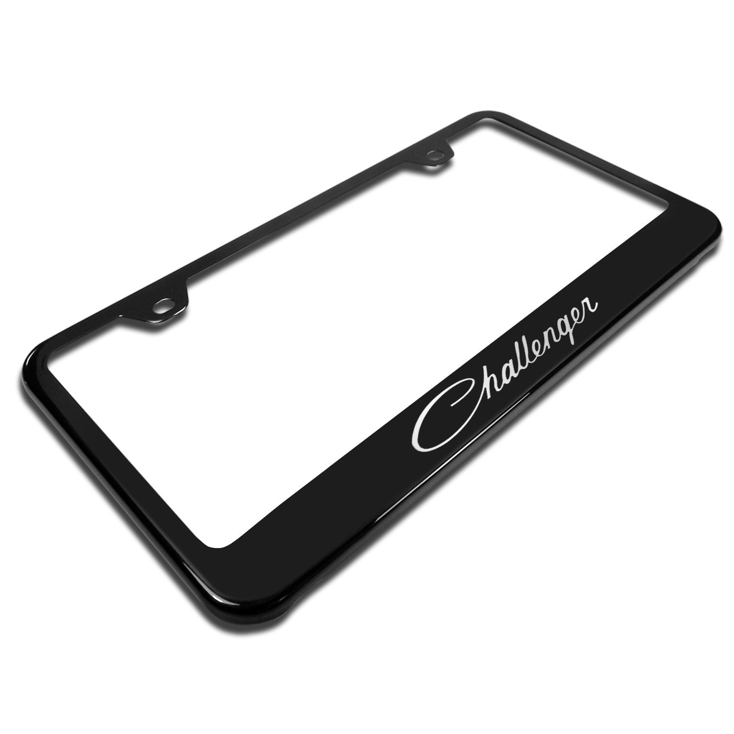 Au-Tomotive Gold Laser Etched License Plate Frame For Dodge Challenger (Black)