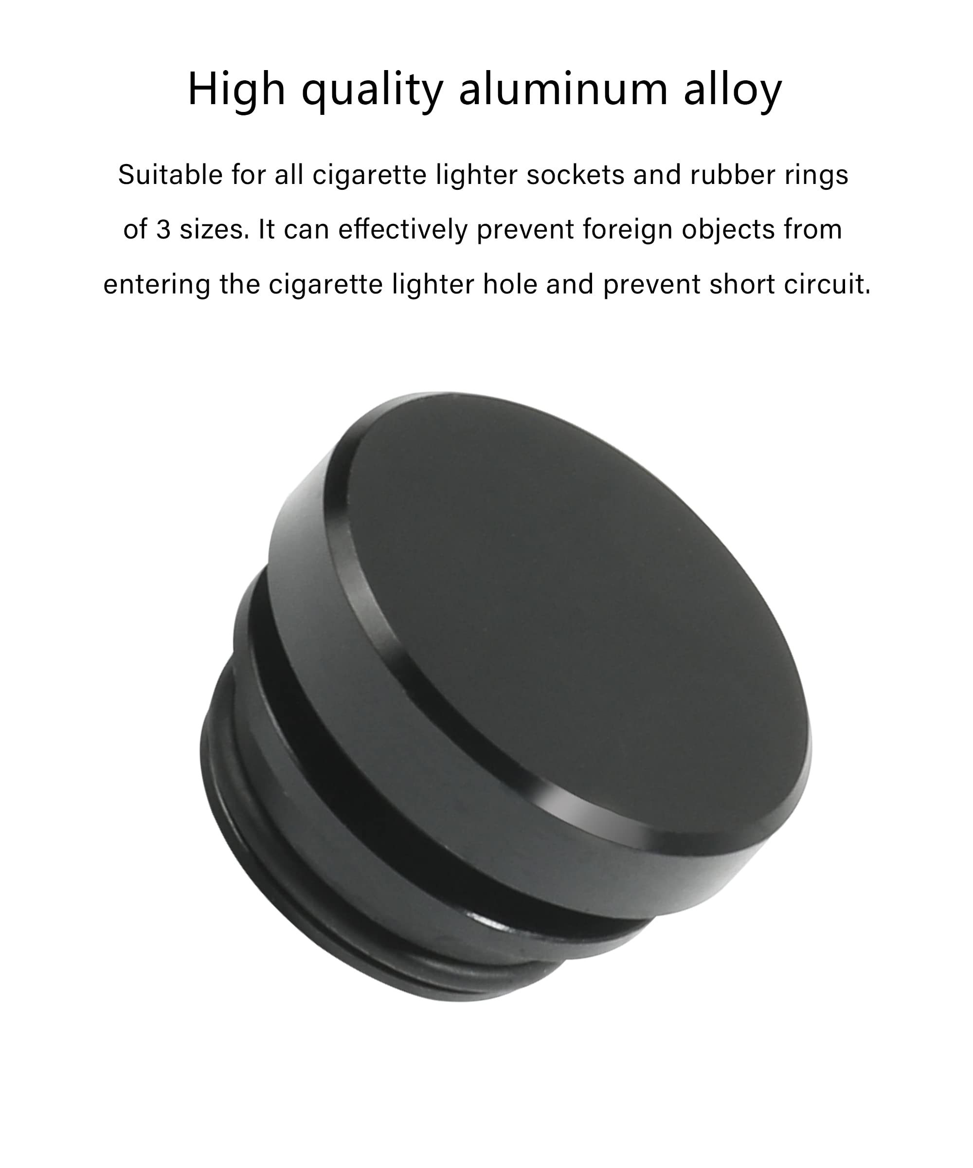 YAKEFLY Universal Cigarette Lighter Plug Cover,Aluminum Cigarette Lighter Socket Cover Cap,Dustproof Car Cigarette Lighter Plug