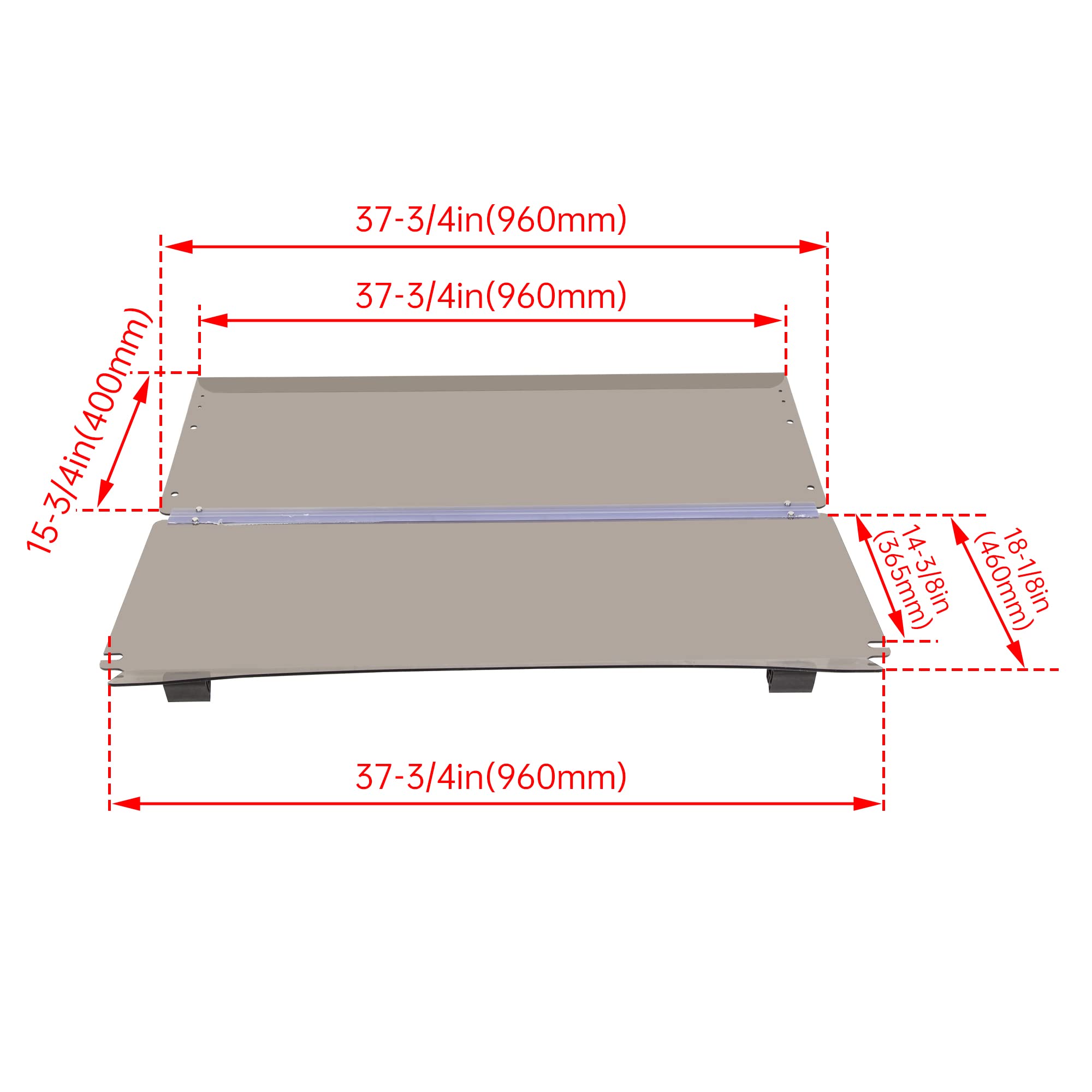 ECOTRIC Tinted Windshield for 2004-UP Club Car Precedent Golf Cart, Acrylic, Model VC-B23-57-S, Folding Down, Impact Resistant