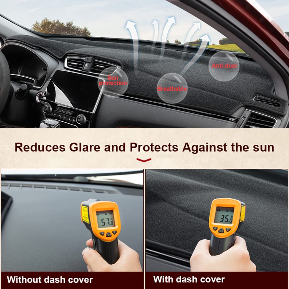 HanLanKa Dashboard Cover Dash Cover Mat Pad Compatible with Dodge Ram 1500 2500 3500 1998 1999 2000 2001 (Ram 98-01, Black)