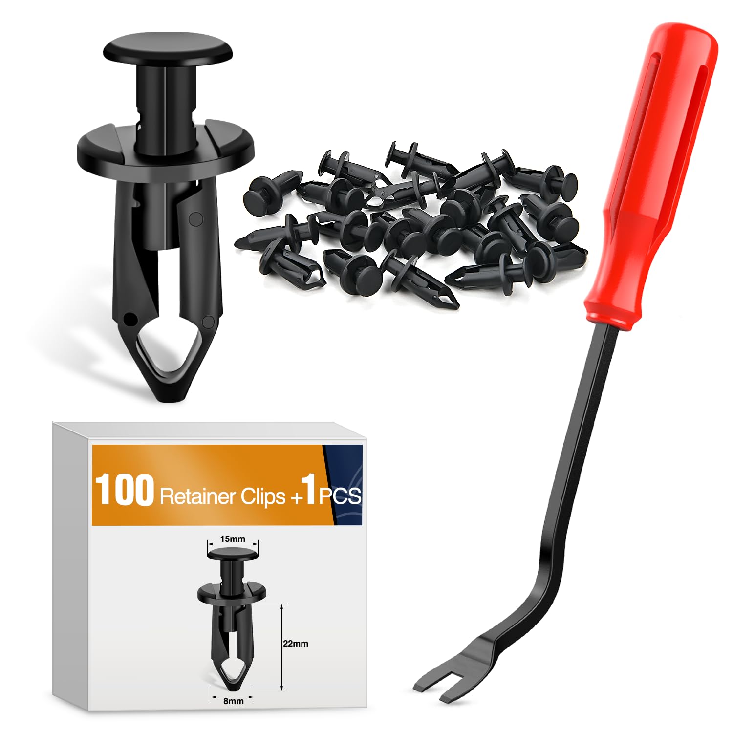 Gooacc 100Pcs Fender Clips Body Rivets Engine Under Cover Splash Shield Guard Clips For Honda 90653-Hc4-900,Gm 21075686 7661855