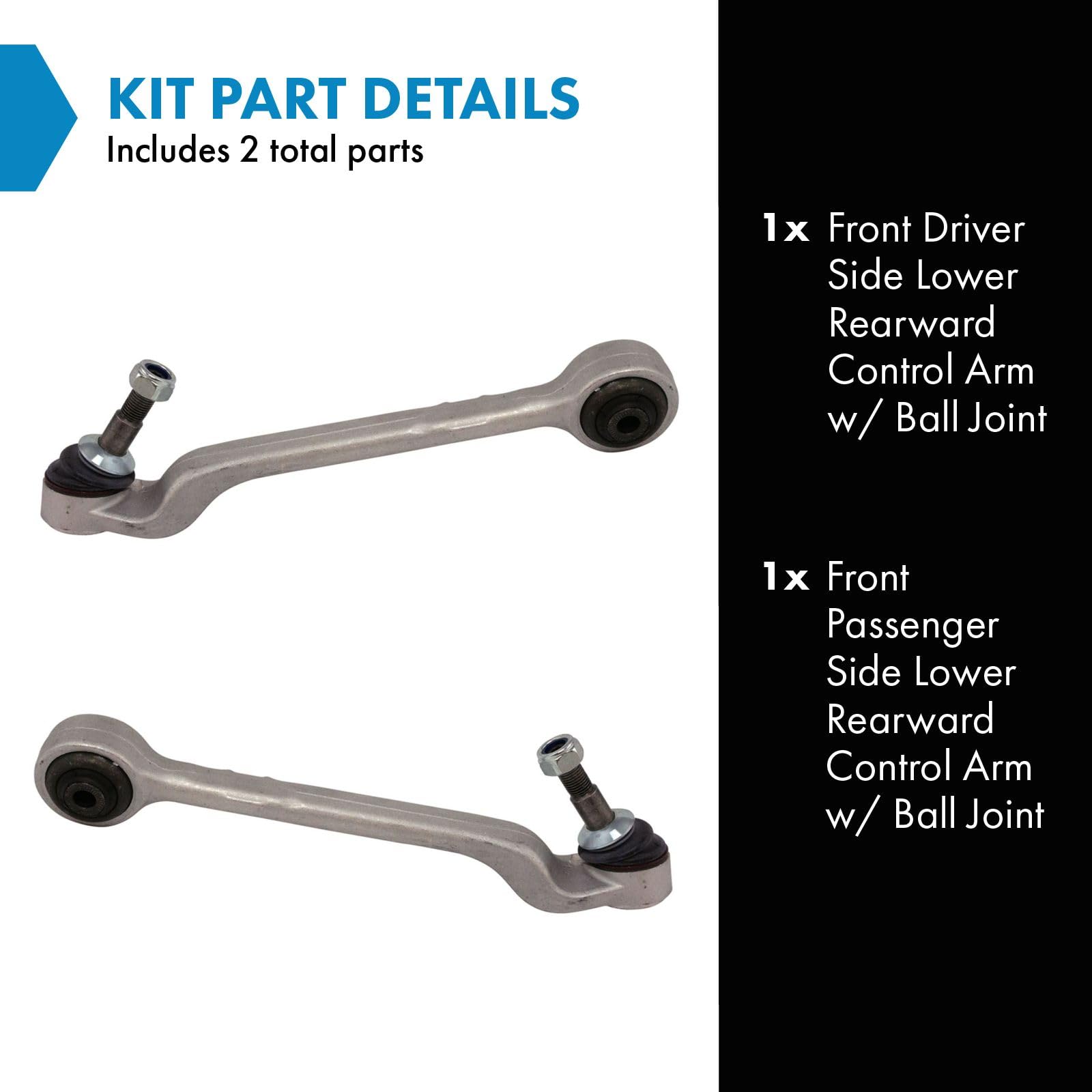 Trq Front Lower Control Arm With Ball Joint Set Compatible With 12-20 Bmw