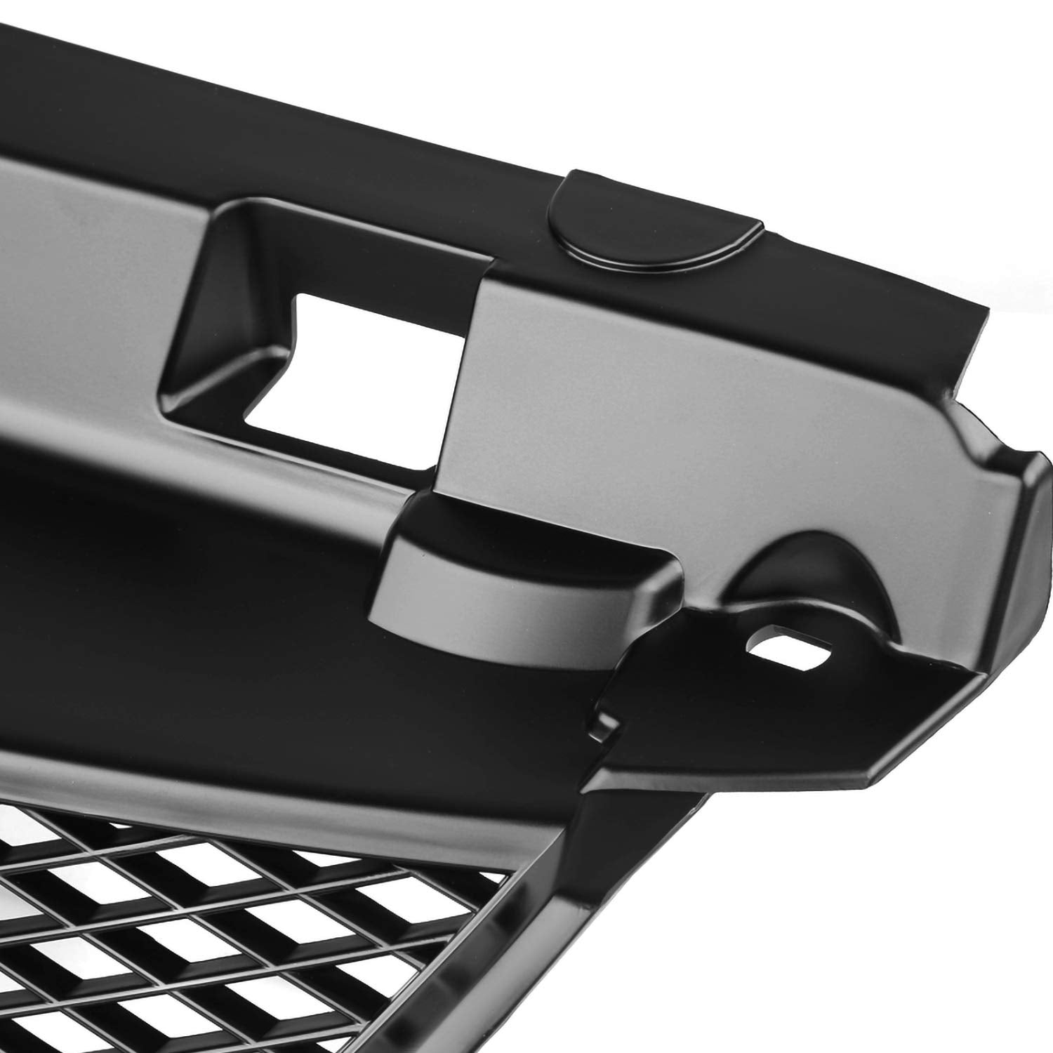 SPEC-D TUNING Matte Black Mesh Bumper Hood Grille for 2004-2005 Honda Civic Coupe/Sedan - Model HG-CV04TRBB-RS