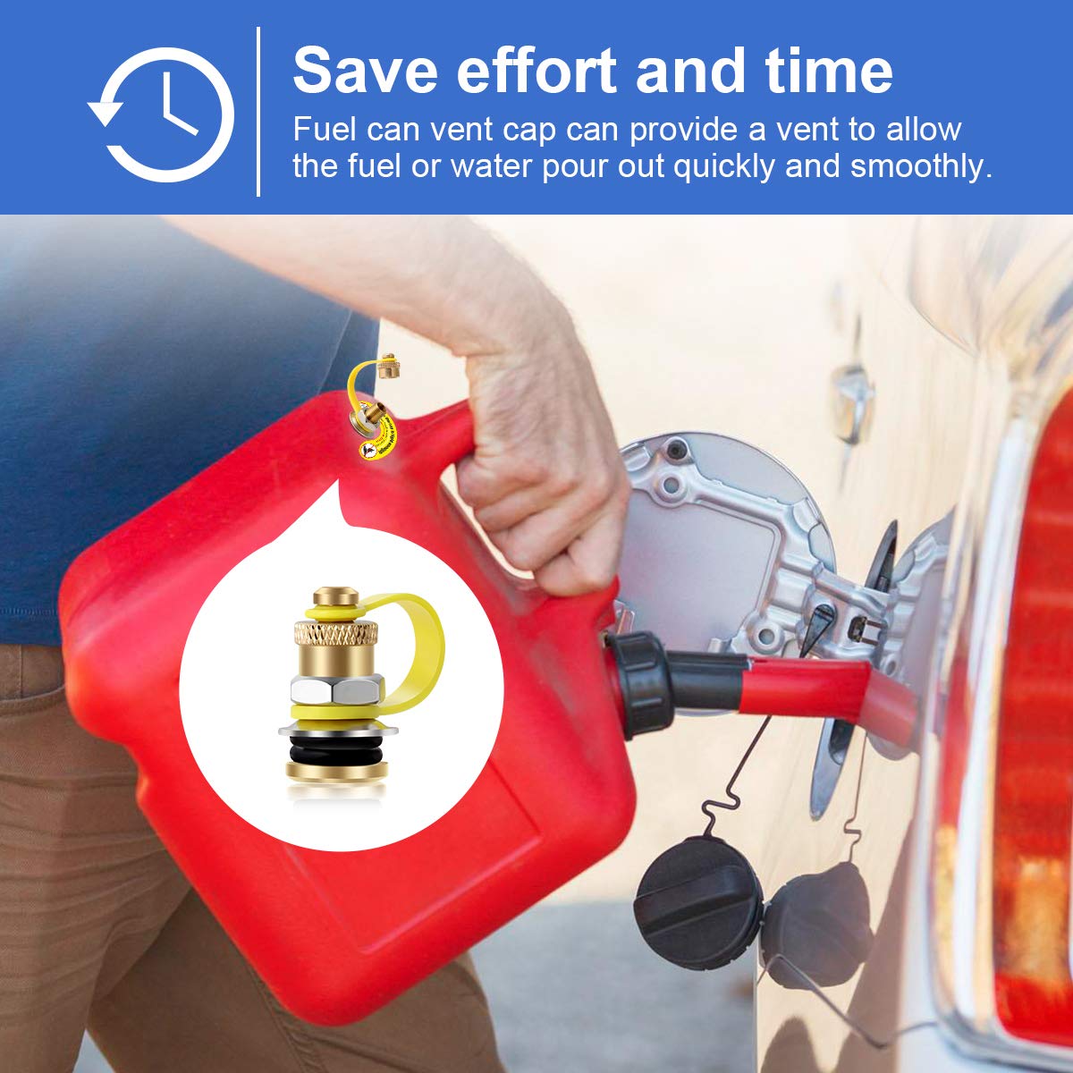 Magicfour Gas Can Vent Caps - Rubber Fuel Tank Vent Kits with Lanyard, 12 Pack - Faster Flow for Gas Cans and Water Jugs
