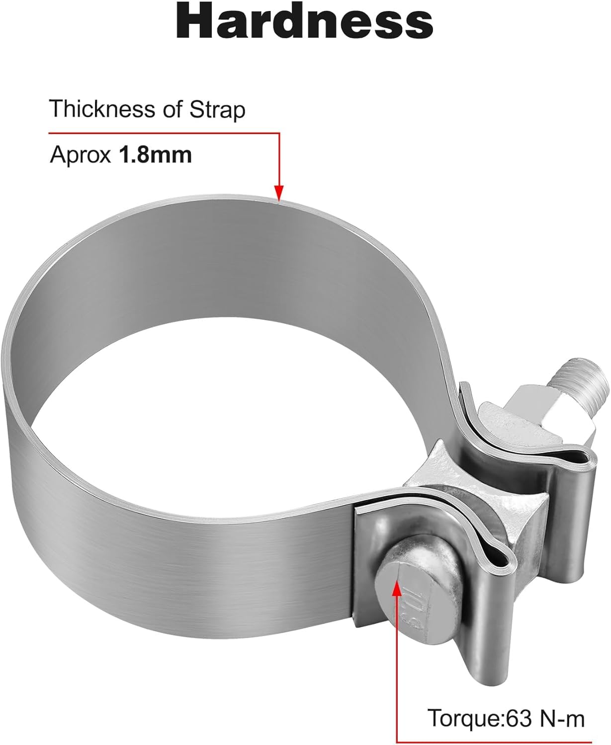 Evil Energy 1.75 Inch Exhaust Clamp,1 3/4 ' ' Narrow Band Muffler Clamp Stainless Steel For Heavy-Duty Exhaust Systems, Downpipe