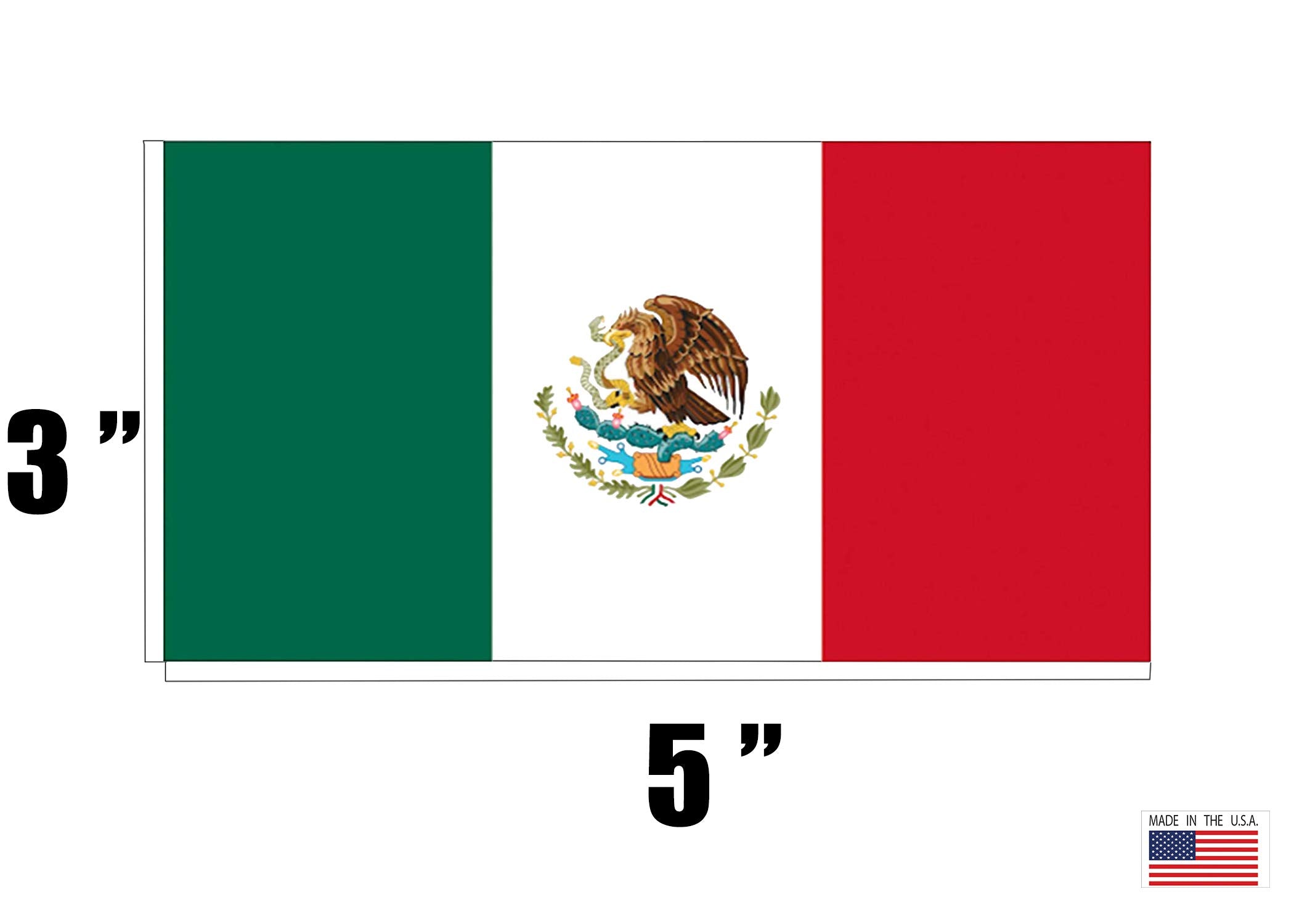 Rogue River Tactical Mexico Flag Car Decal Sticker | 3x5" White Vinyl | Model KDWVMA1162