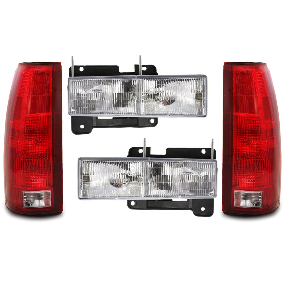EPIC LIGHTING OE Spec-B Replacement Halogen Headlights Tail Lights Compatible with CHEVROLET GMC 92-00 BLAZER TAHOE 88-02 C/K TR