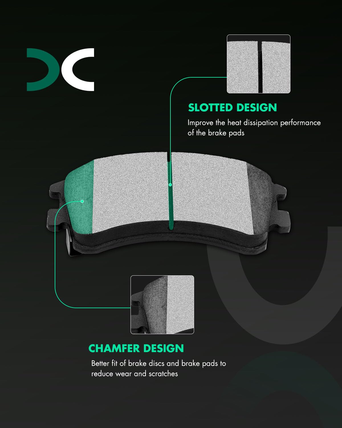 Scitoo D957 Ceramic Brake Pads Sets Front Replacement For Mazda 6 2003-2005