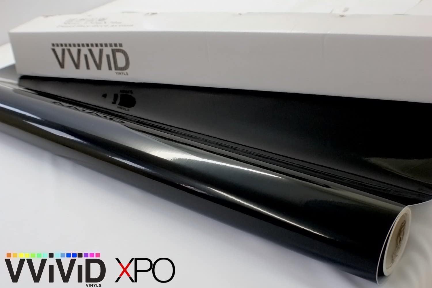 Vvivid Gloss Black Vinyl Wrap Adhesive Film 2Ft X 5Ft Air Release Decal Sheet