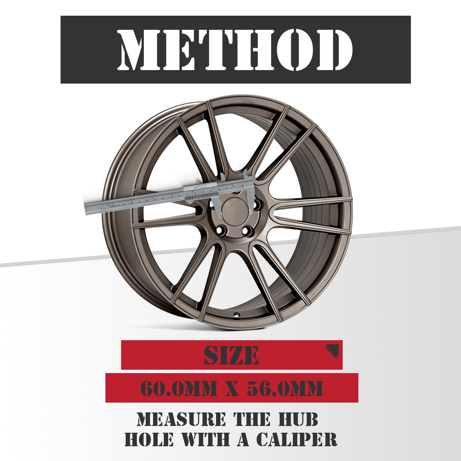 Kitspro 2.4Inch 60Mm Wheel Center Caps, Pack Of 4 (Gloss Black, Outer 60Mm, Inner 56Mm)