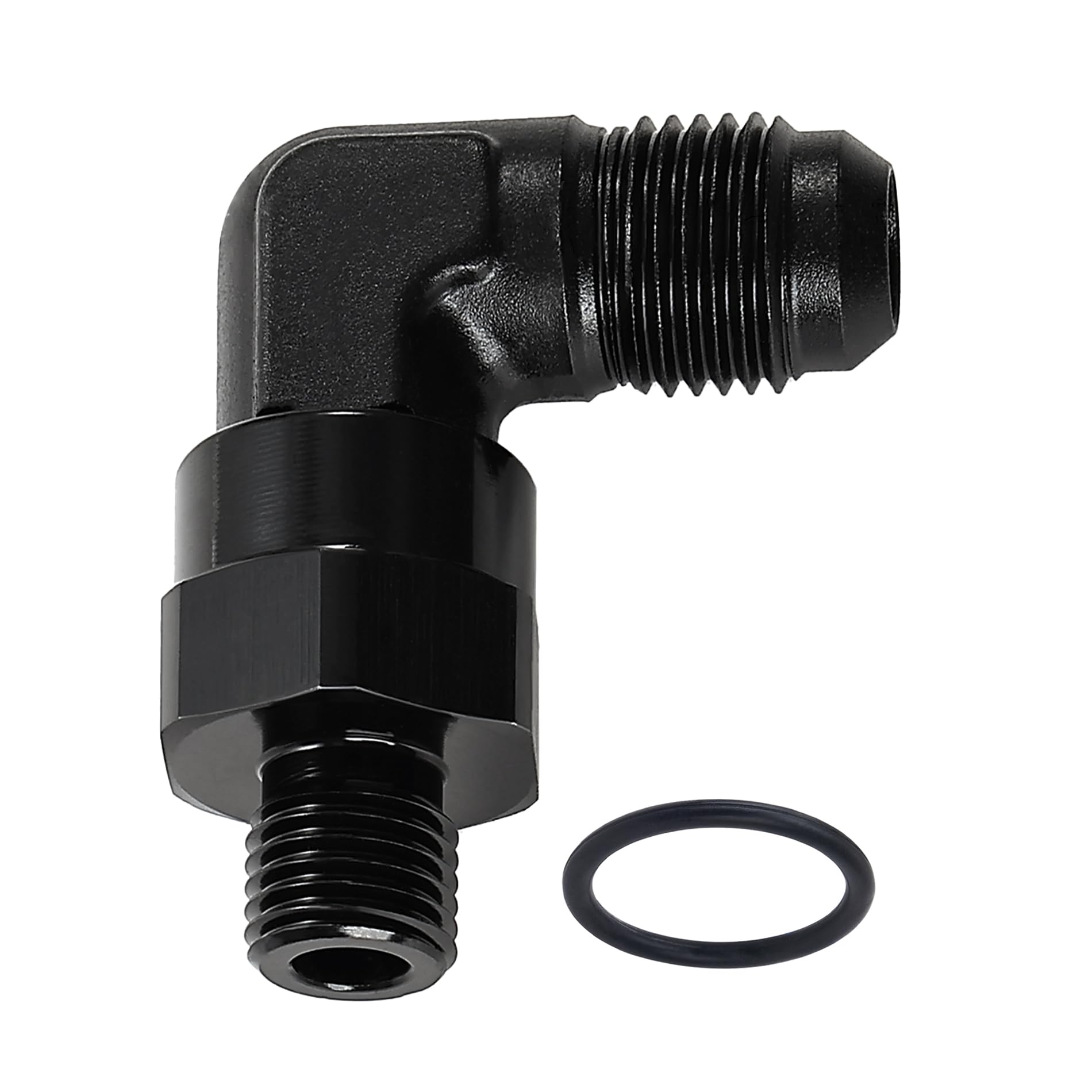 EVIL ENERGY 6AN Flare to 4AN ORB Male Swivel Adapter Fitting 90 Degree Black 1PC