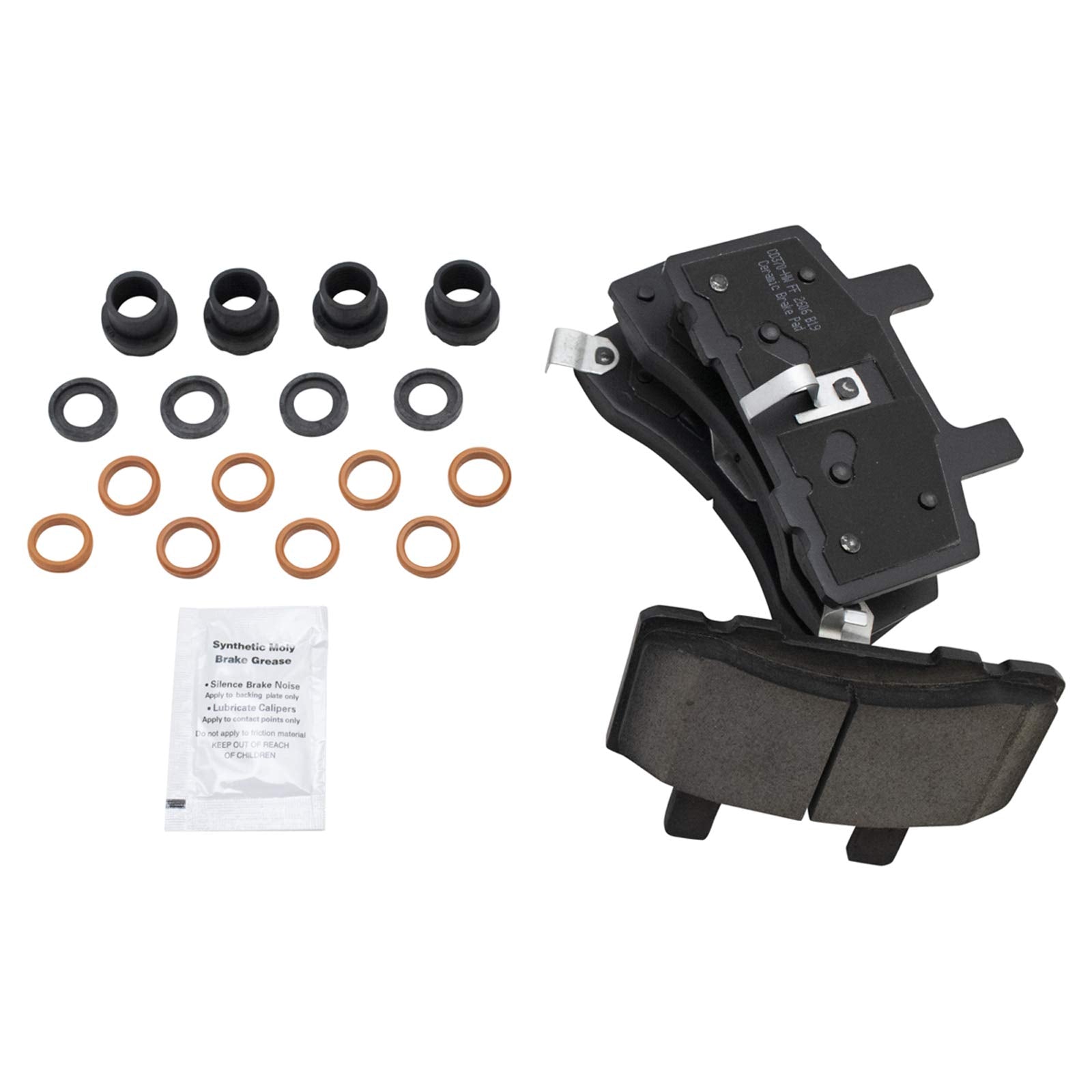 TRQ Front Ceramic Brake Pad Kit for Chevy Dodge GMC 2500 3500 Pickup Truck