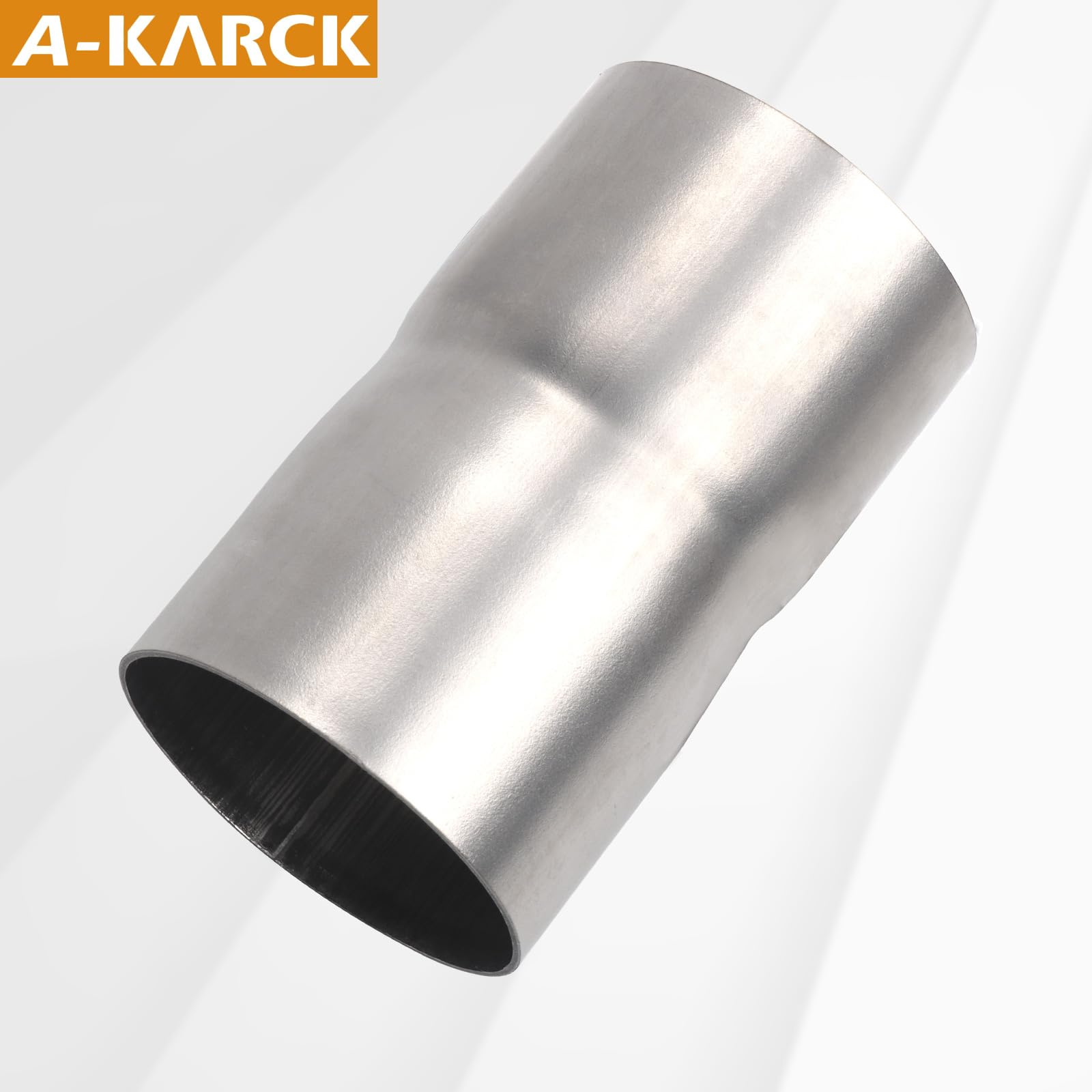 A-KARCK Stainless Steel Exhaust Adapter 2 1/8'' ID to 2 1/8'' ID, Engine Exhaust Pipe Reducer 3.6'' Overall Length