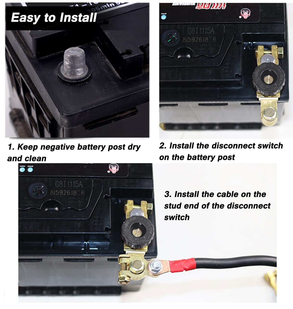 Top Post Battery Disconnect Switch - Quick Disconnect Battery Cut Off Switch For Car Truck Marine Rv And Electrical Equipment -