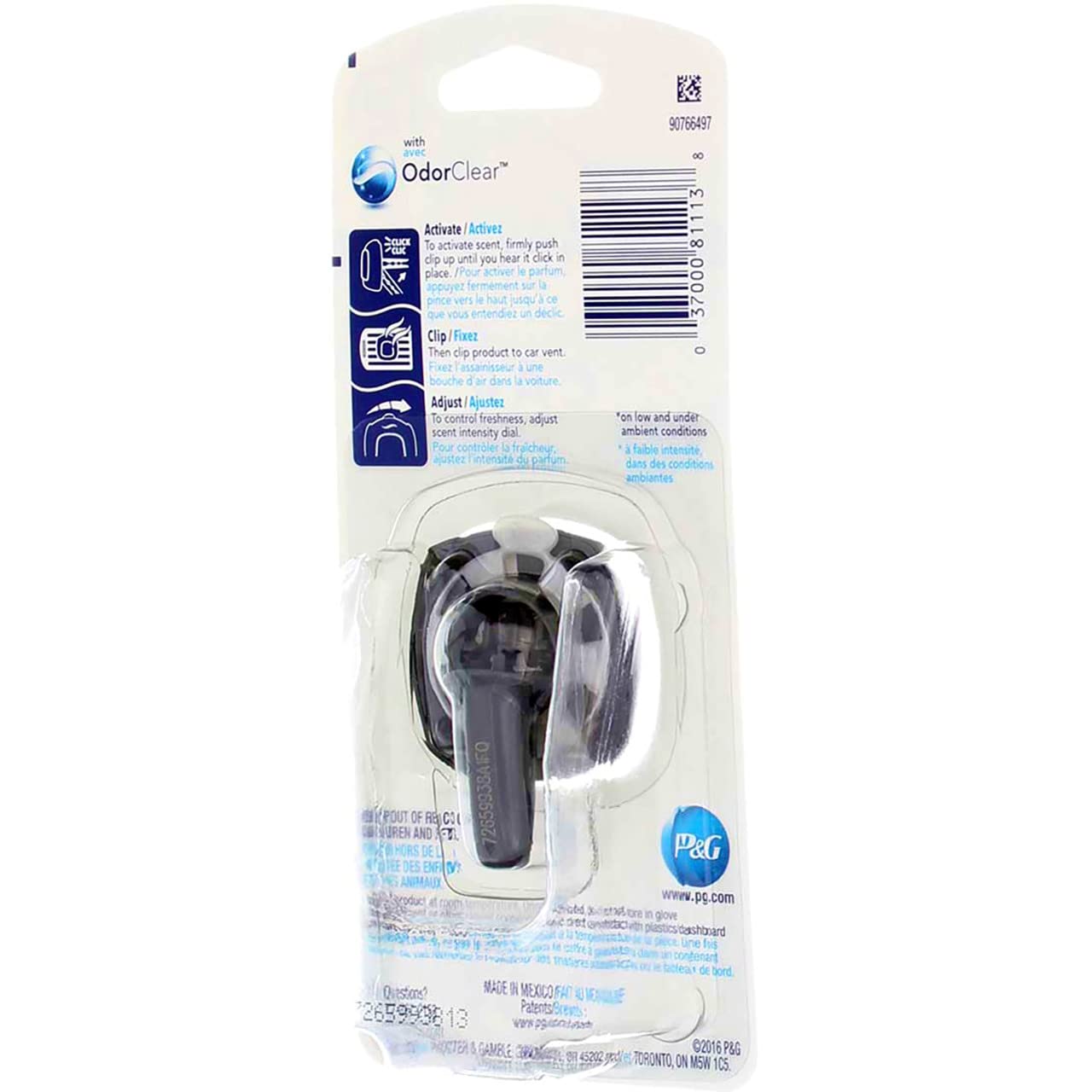 Febreze Car Vent Clip Air Freshener, Linen & Sky 1 Ea (Pack Of 3)