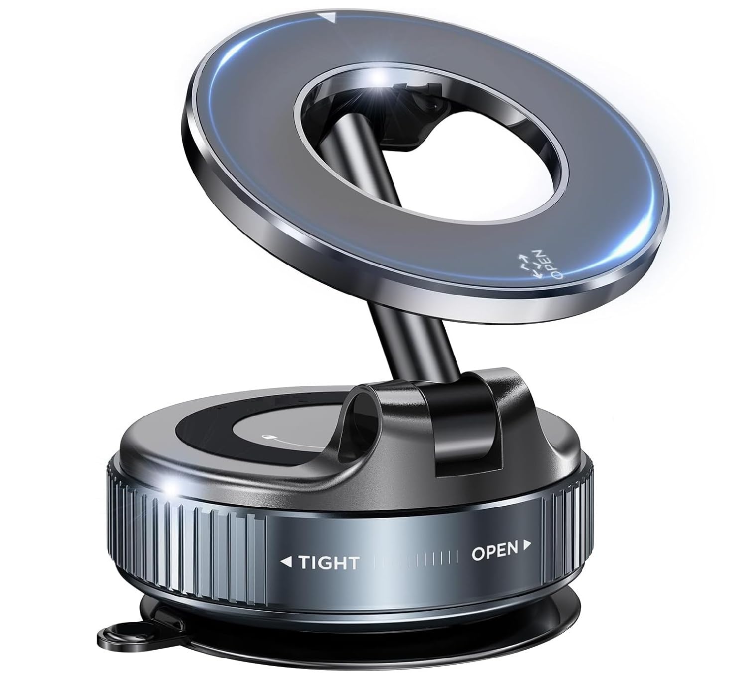 Sandhix Vacuum Suction Magnetic Car Phone Mount 360 Rotating, Strongest Suction Cup Dashboard Windshield Phone Holder for MagSaf