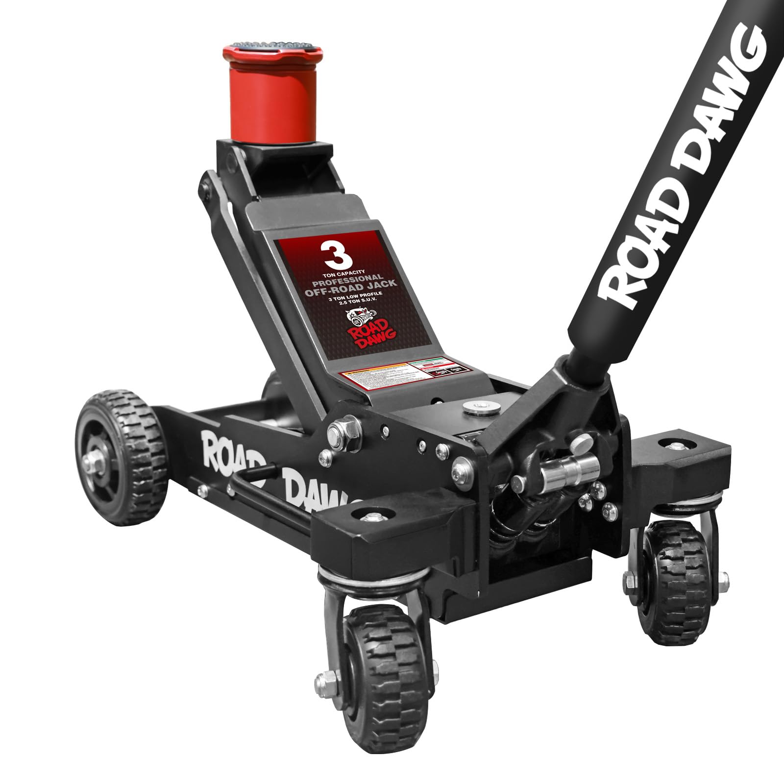 Road DAWG 3 Ton Aluminum Big Wheel Off-Road Floor Jack - Heavy Duty Hydraulic Lift for Trucks, SUVs & ATVs, 6000LBS Capacity, Pr